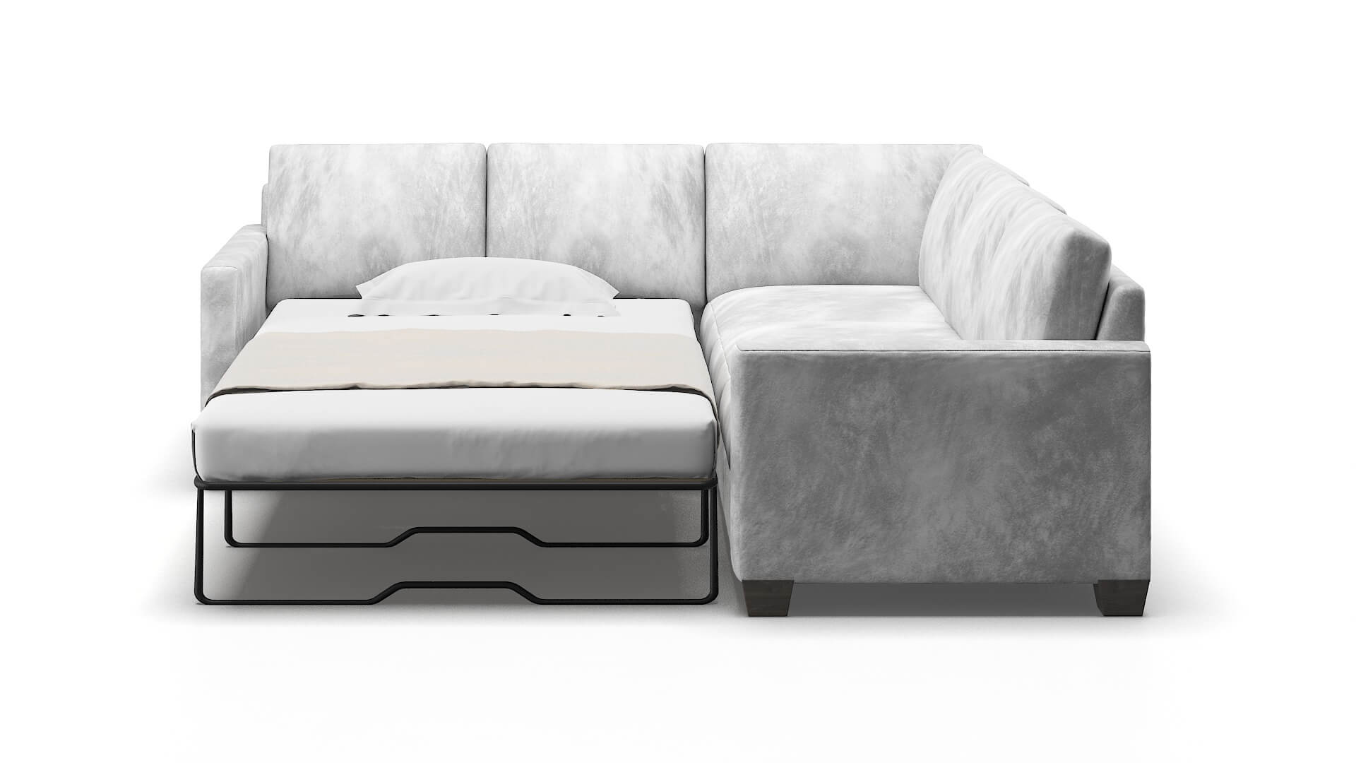 Dresden Loft Snowfall Sectional Sleeper Espresso legs 1