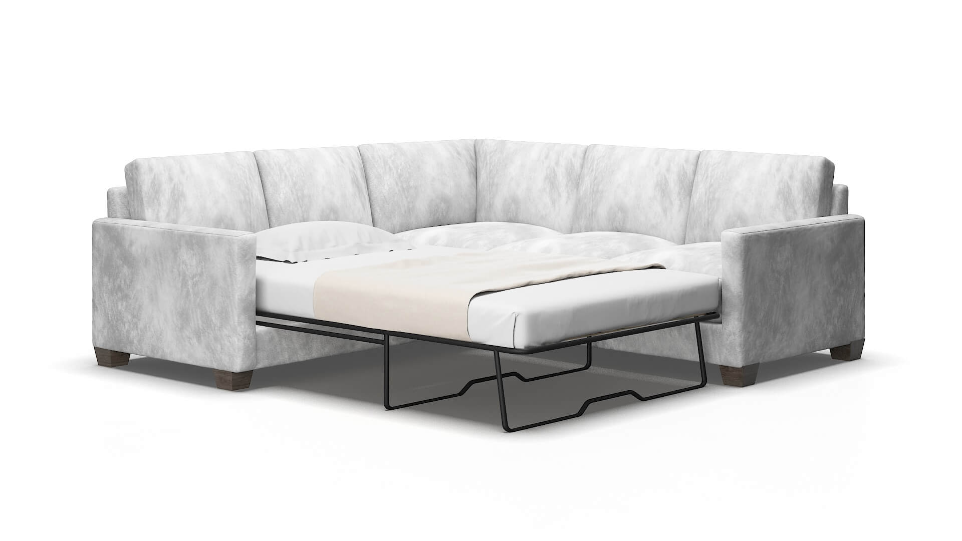 Dresden Loft Snowfall Sectional Sleeper Espresso legs 2
