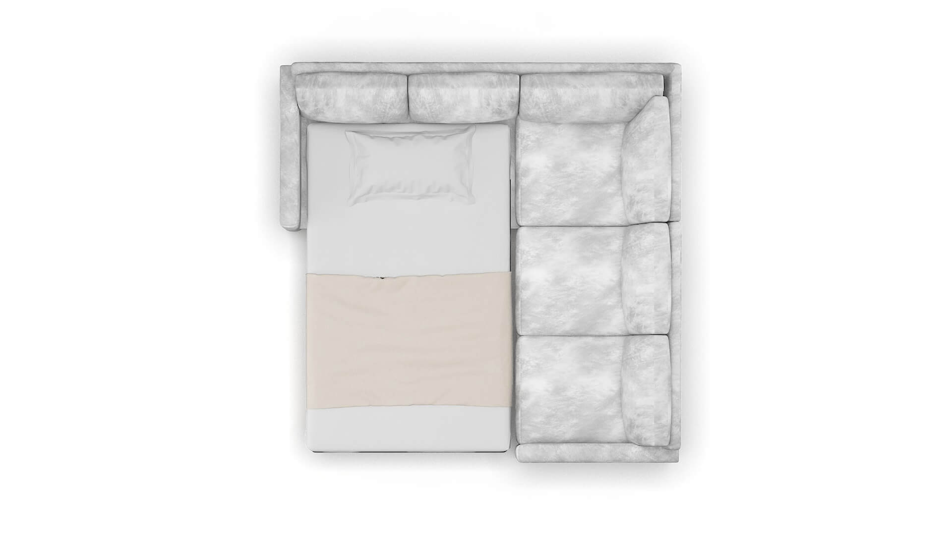 Dresden Loft Snowfall Sectional Sleeper Espresso legs 3