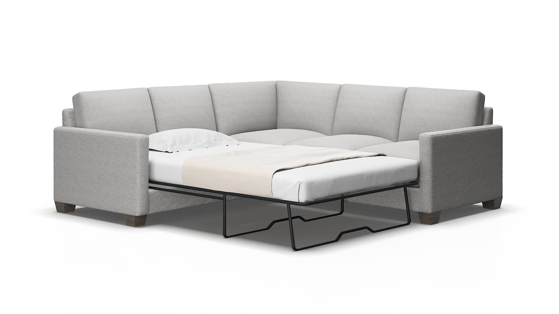 Dresden Malibu dove Sectional sleeper Espresso Legs  2