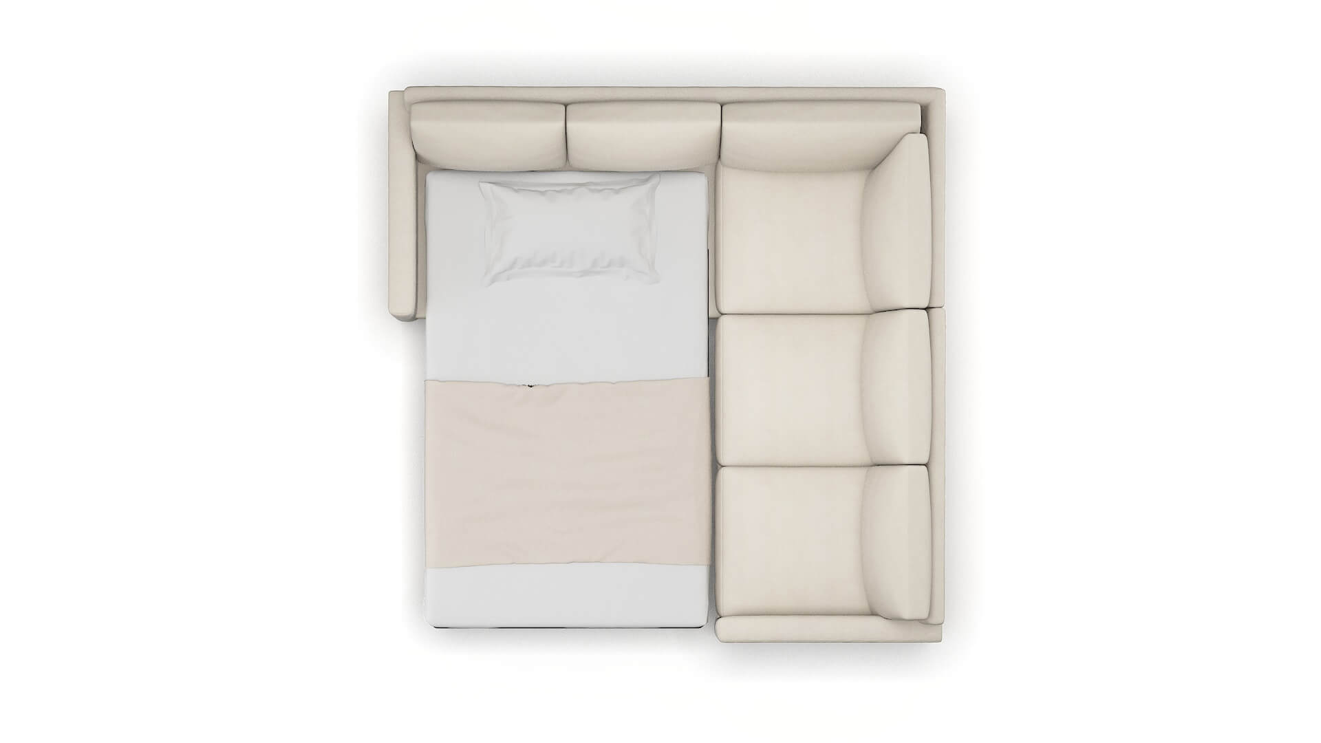 Dresden Malibu Linen Sectional Sleeper Espresso legs 3