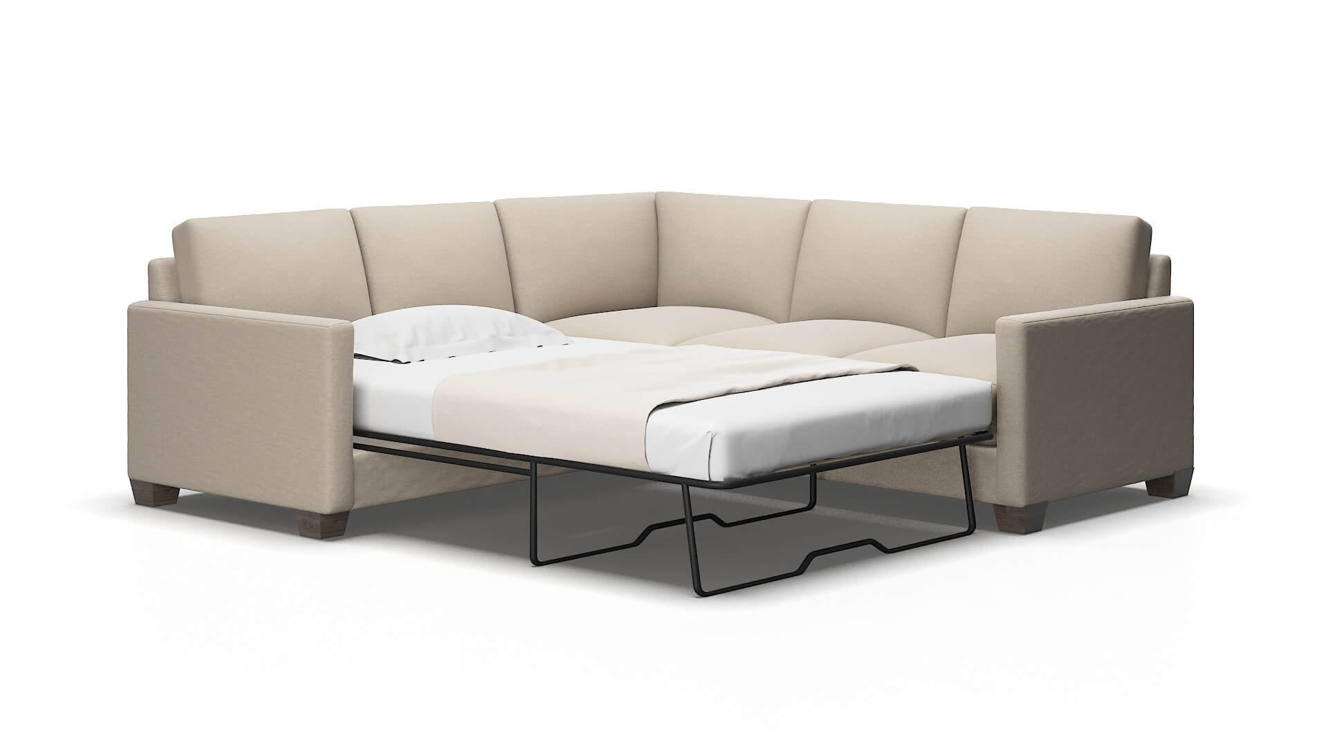 Dresden Naples almond Sectional sleeper Espresso Legs  2