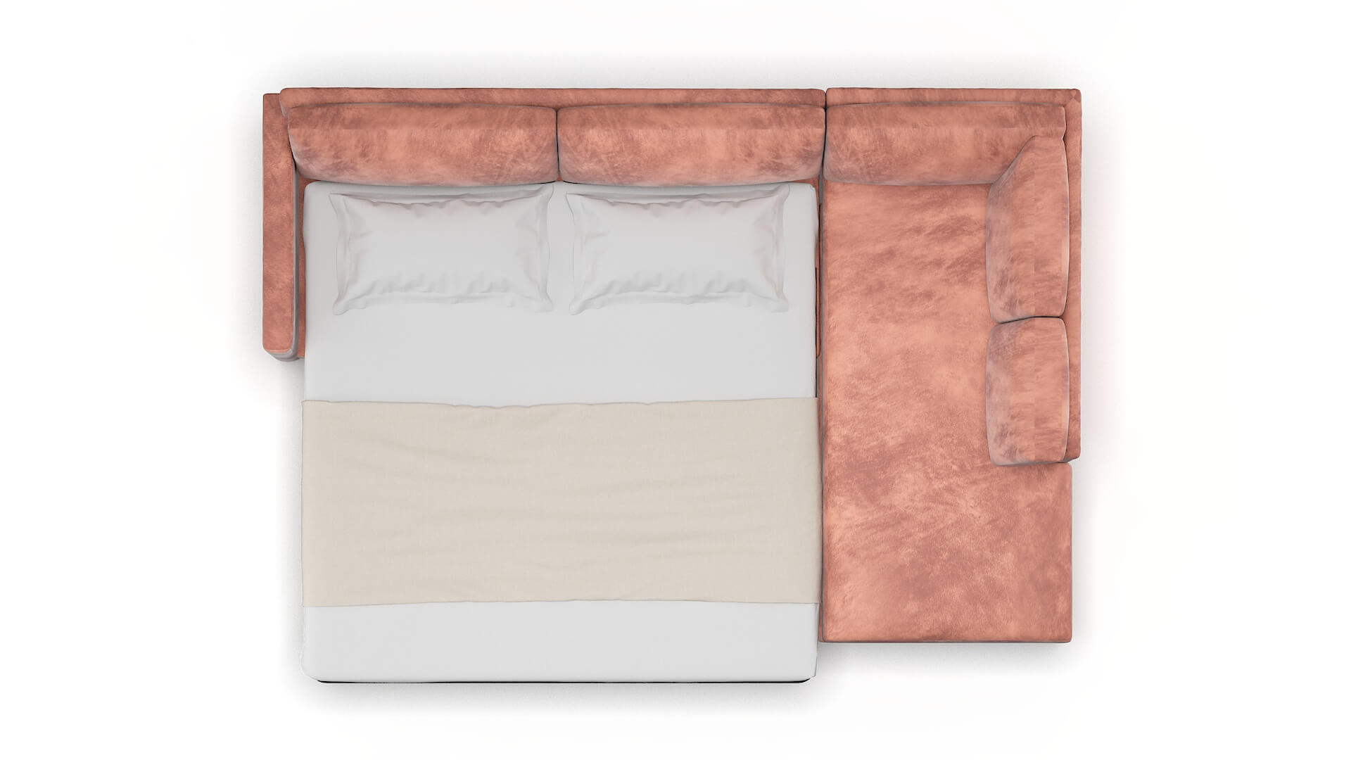 Dresden Naples Blush Panel Sleeper Espresso legs 3