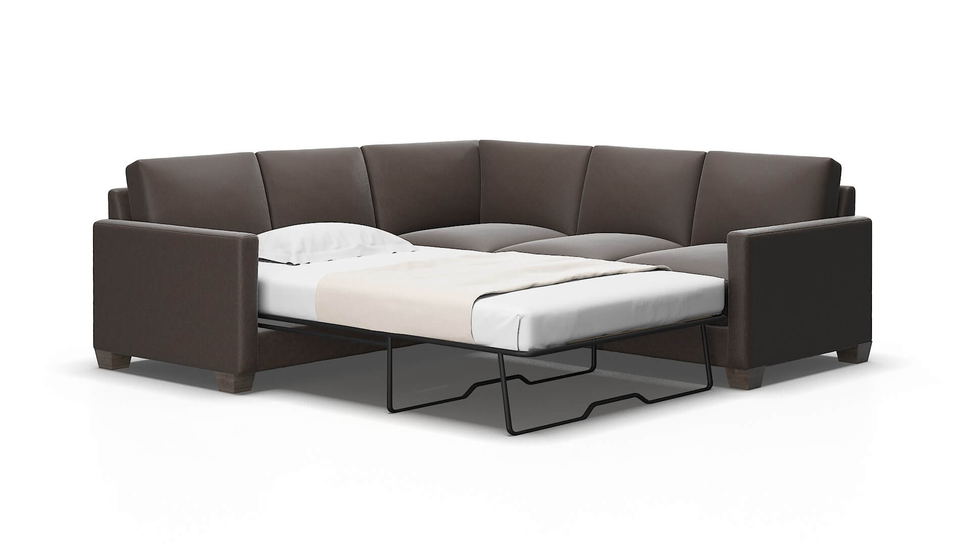 Dresden Naples graphite Sectional sleeper Espresso Legs  2