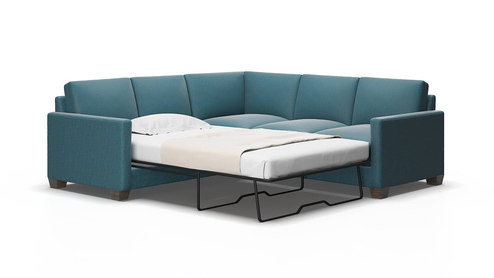 Dresden Naples slate Sectional sleeper Espresso Legs  2