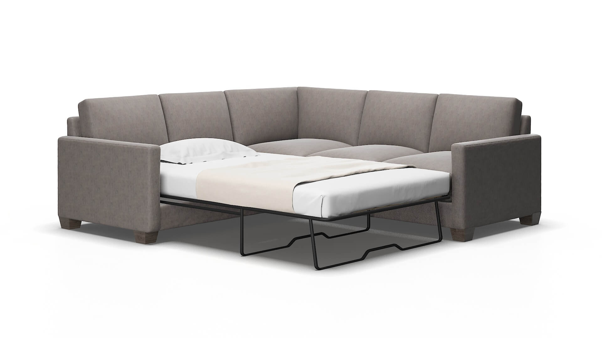 Dresden Noble otter Sectional sleeper Espresso Legs  2