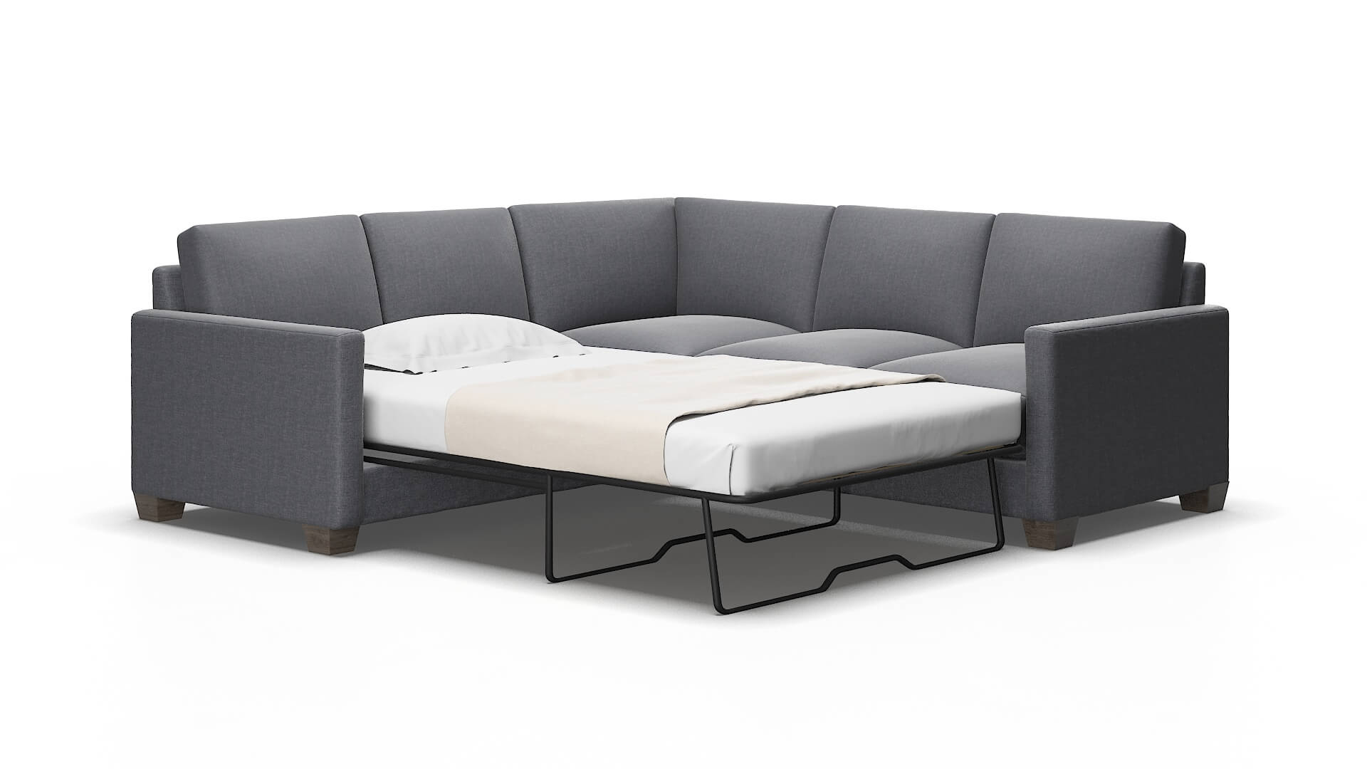 Dresden Notion Graphite Sectional Sleeper Espresso legs 2