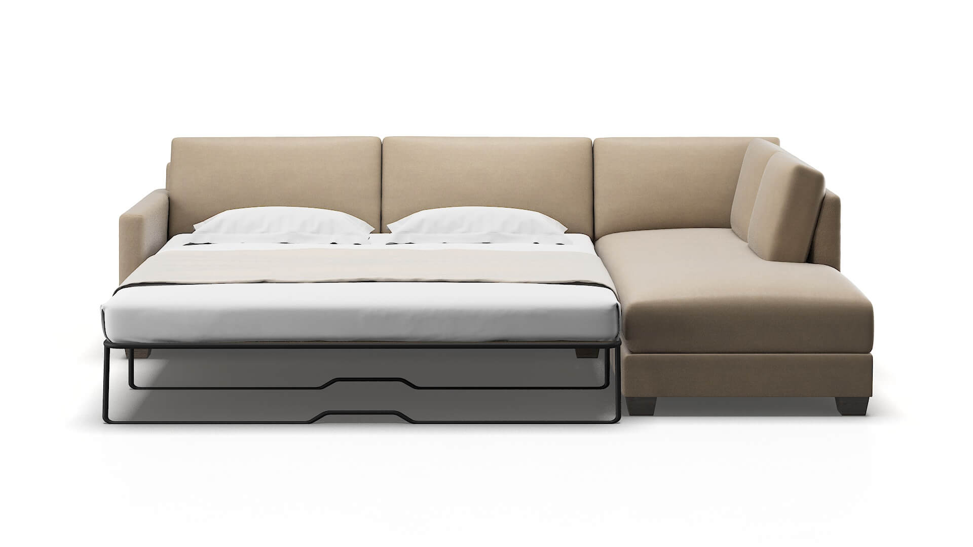 Dresden Oakley Taupe Panel Sleeper Espresso legs 1