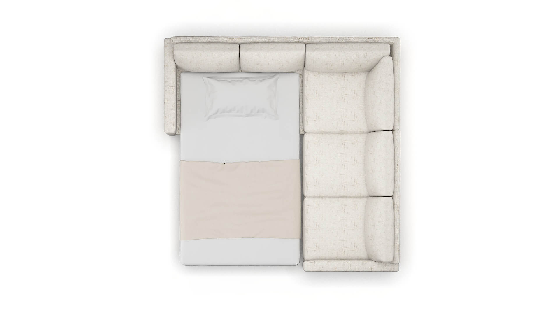 Dresden Oceanside Natural Sectional Sleeper Espresso legs 3