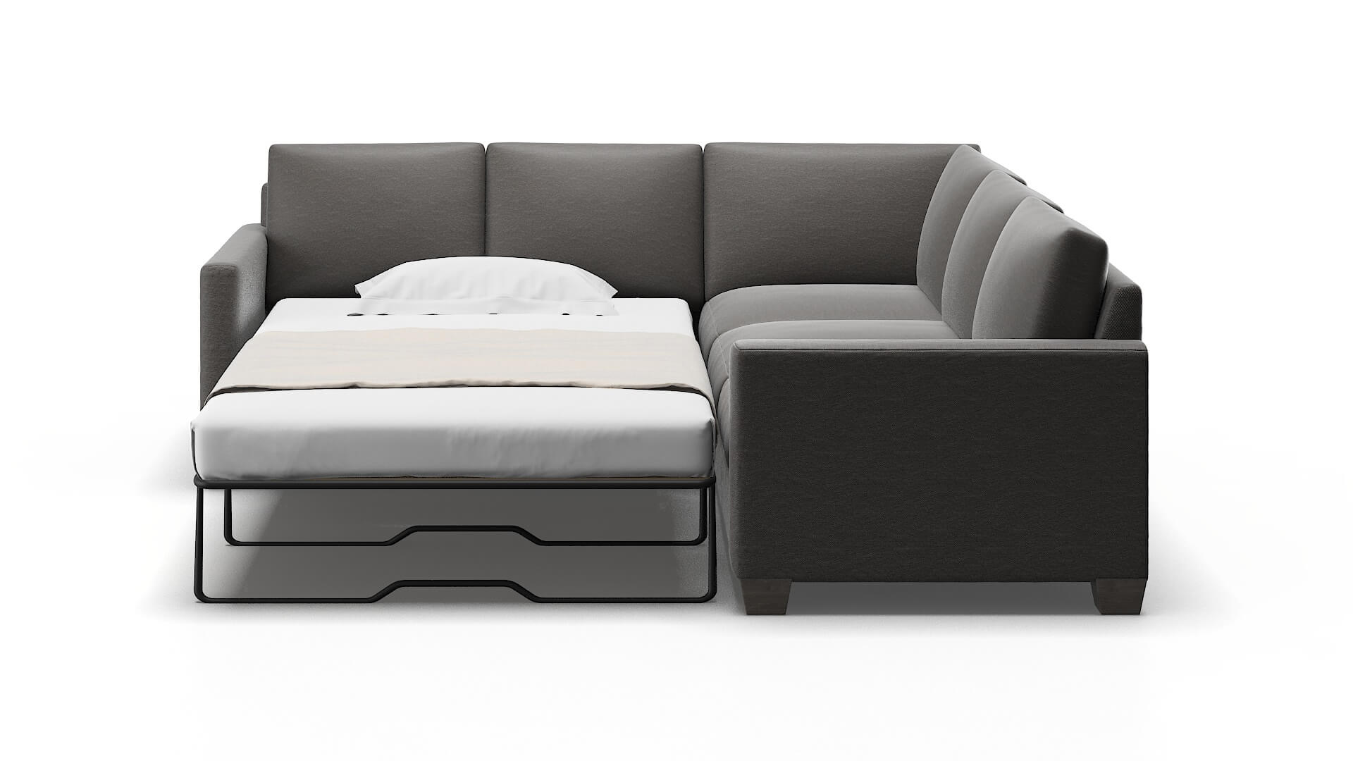 Dresden Oscar Grey Sectional Sleeper Espresso legs 1