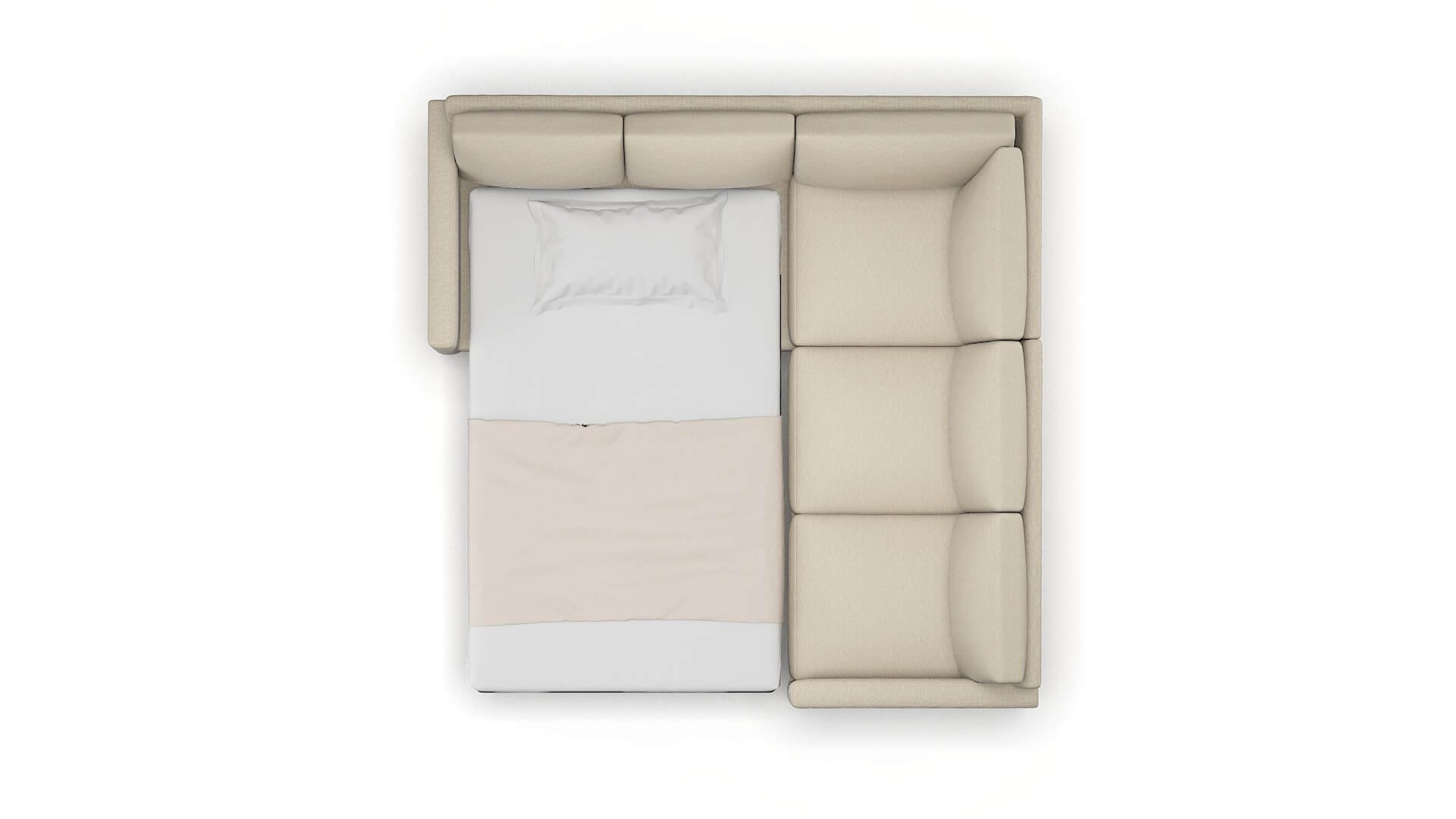 Dresden Parker Linen Sectional Sleeper Espresso legs 3