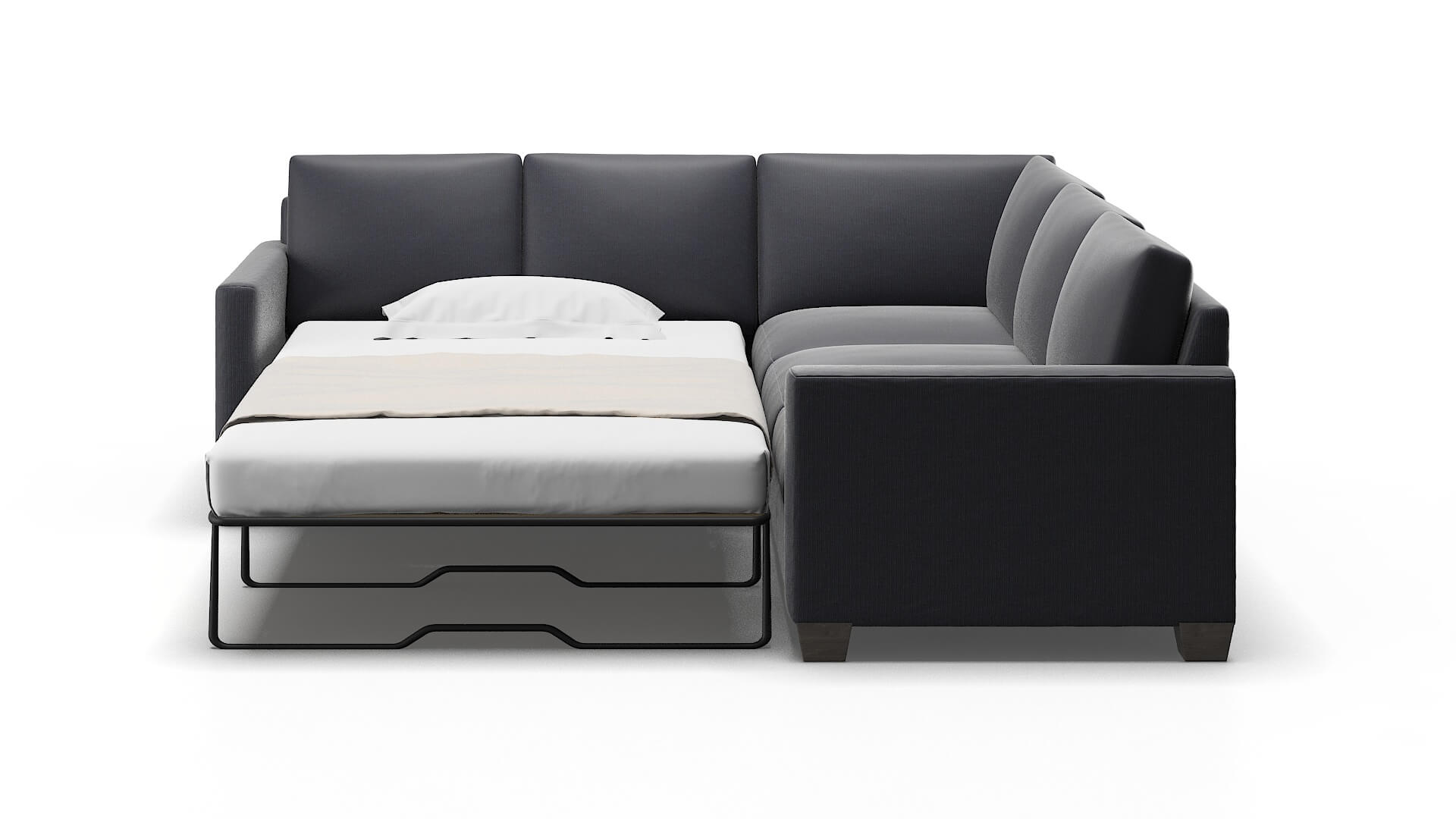 Dresden Parker Midnight Sectional Sleeper Espresso legs 1
