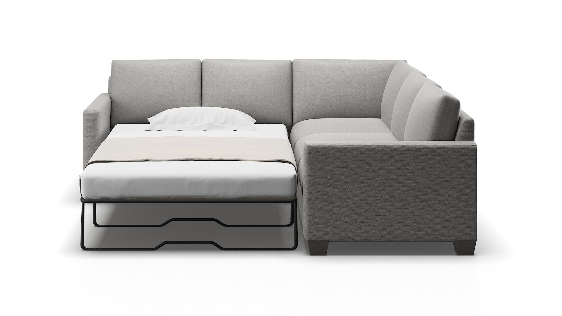 Dresden Phoenix Smoke Sectional Sleeper Espresso legs 1