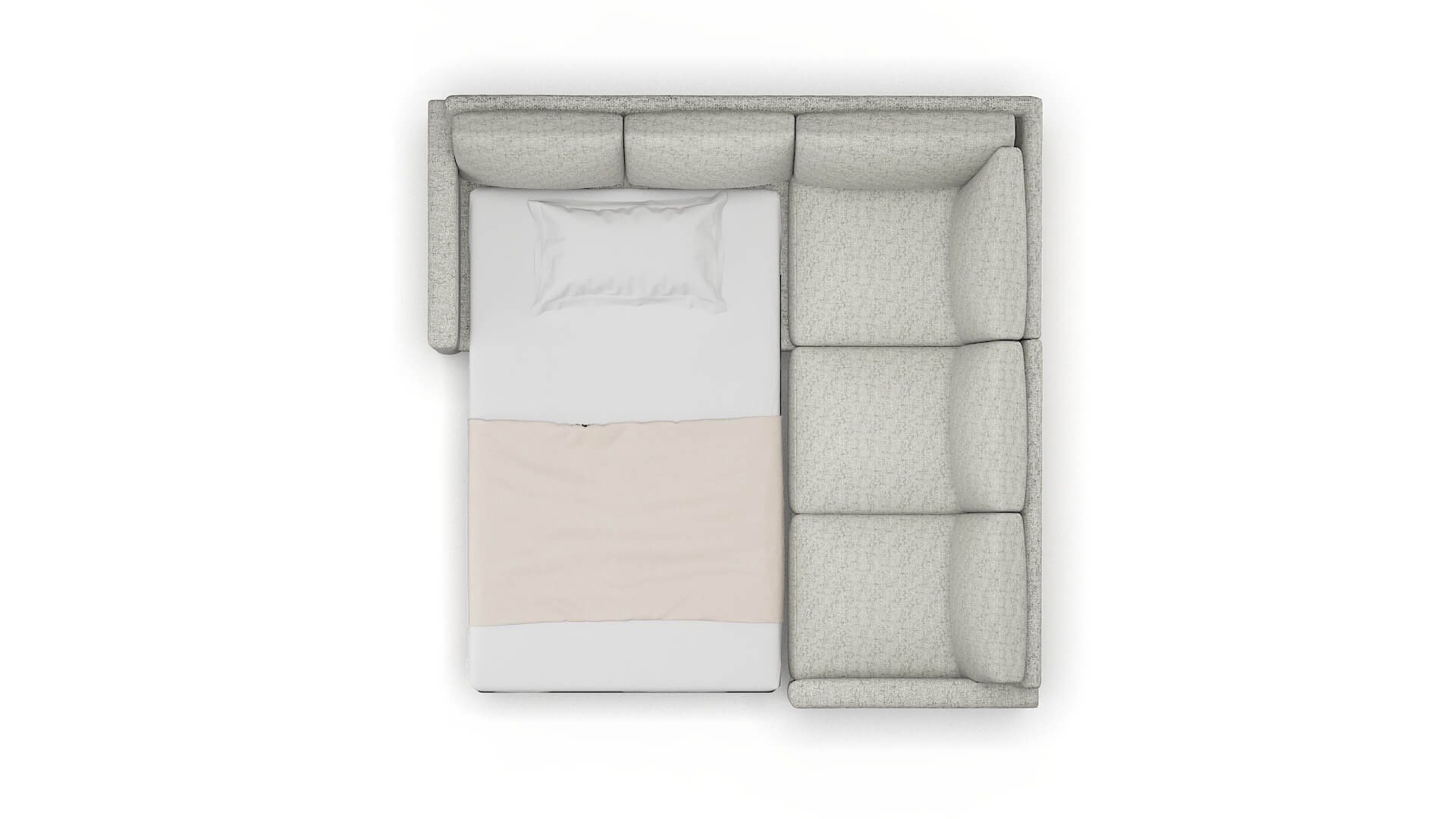 Dresden Prime Gravel Sectional Sleeper Espresso legs 3