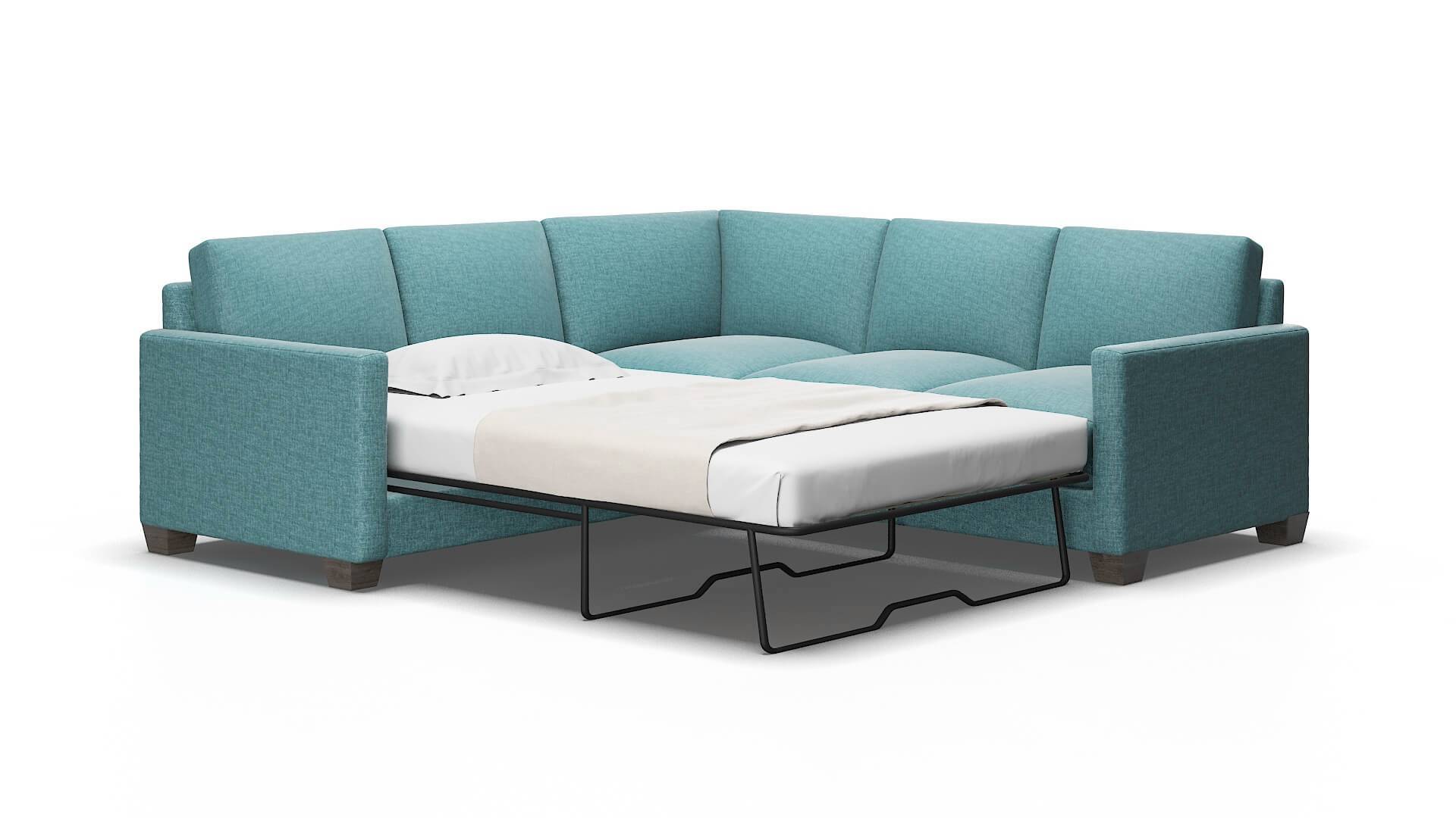Dresden Rocket peacock Sectional sleeper Espresso Legs  2