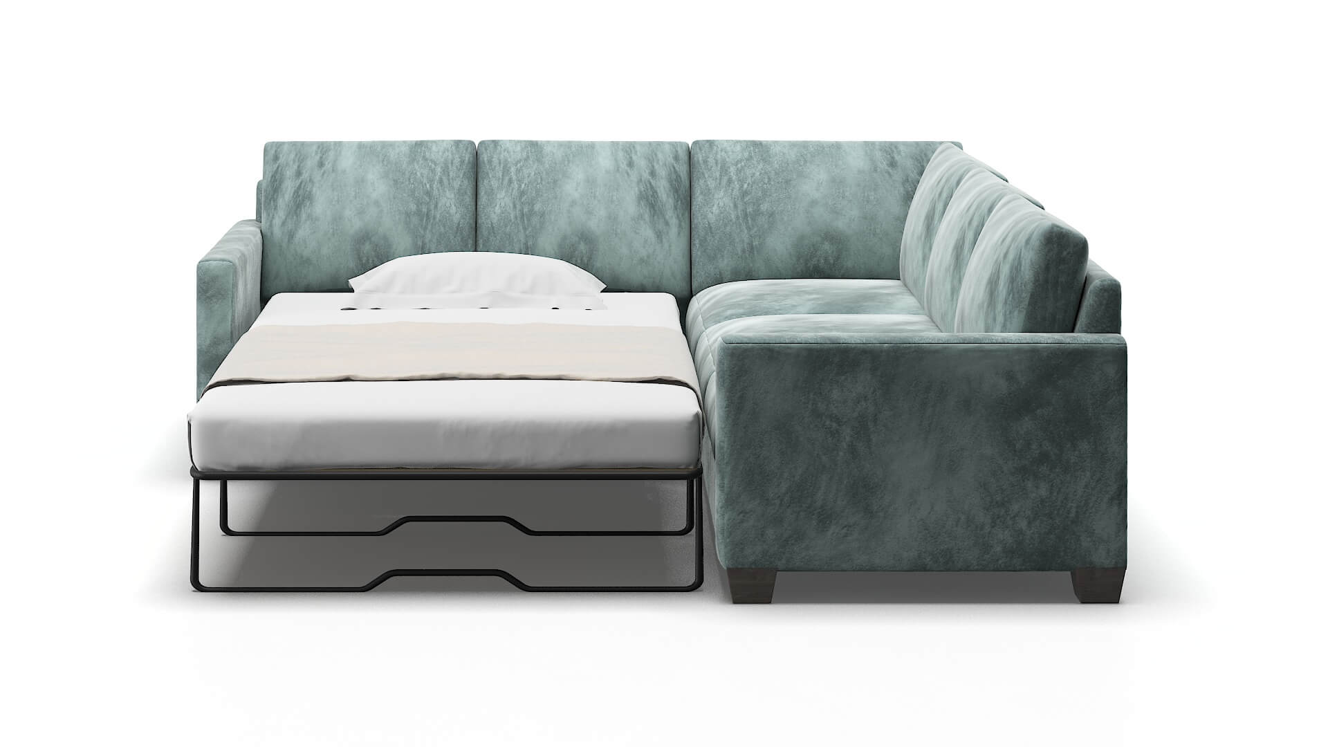 Dresden Royale Cloud Sectional Sleeper Espresso legs 1