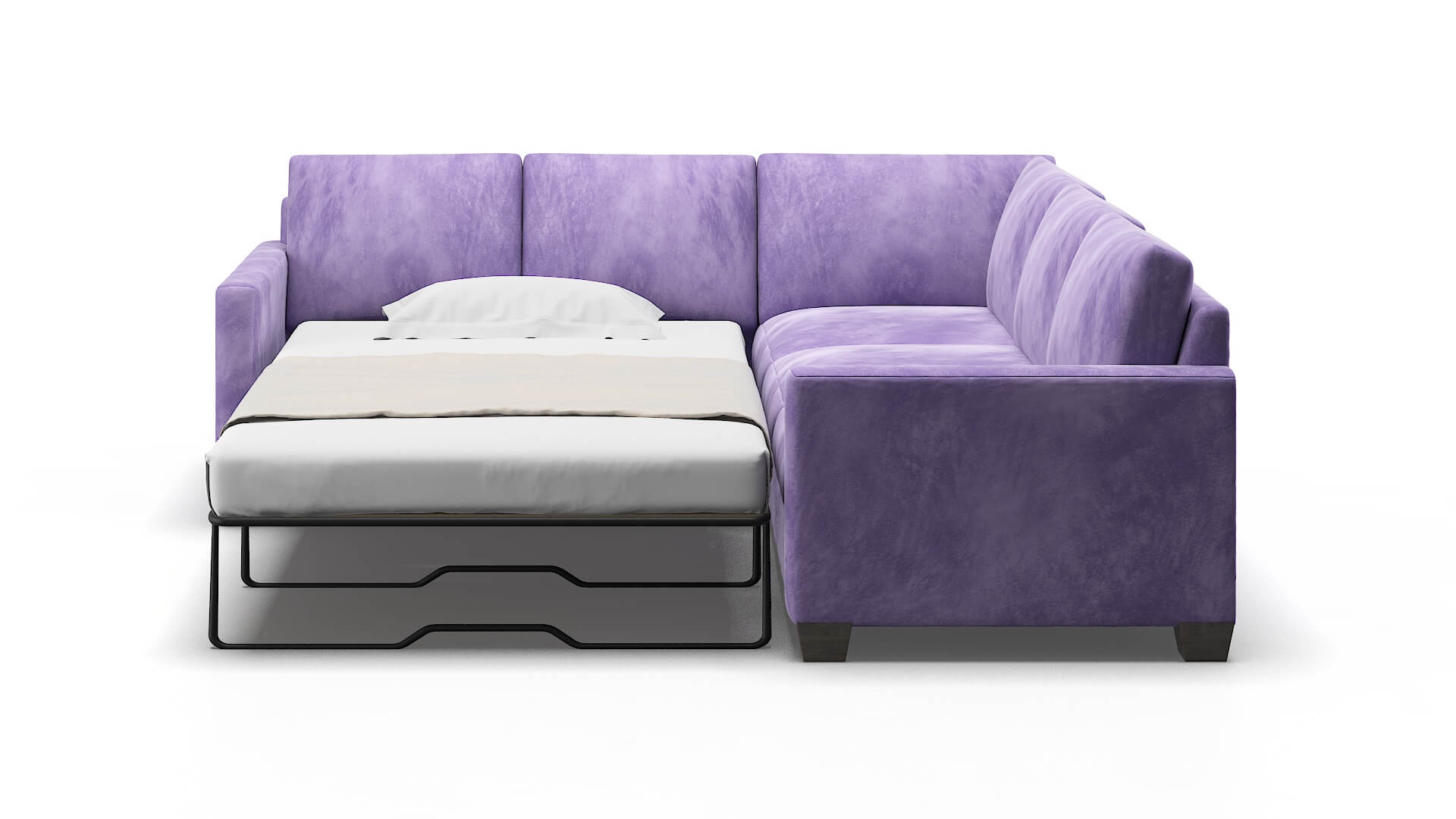 Dresden Royale Lavender Sectional Sleeper Espresso legs 1