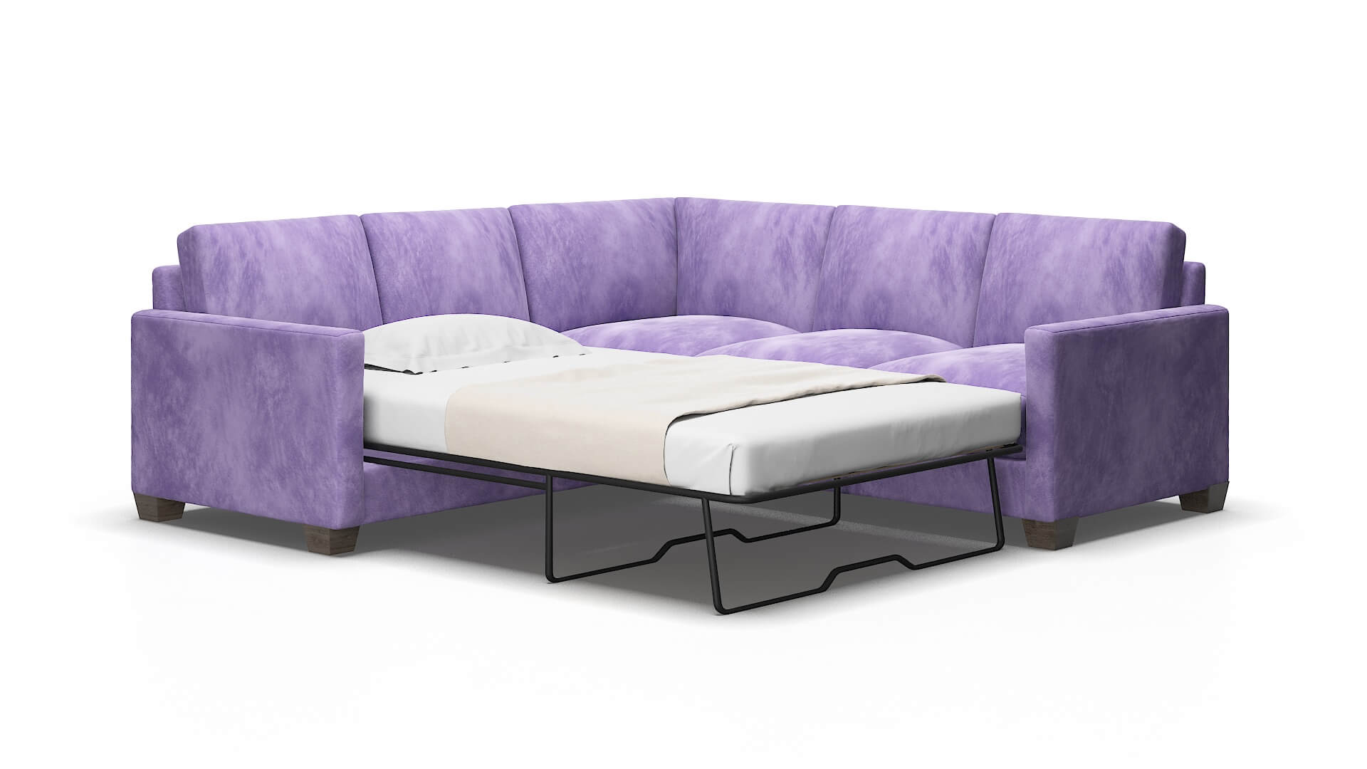 Dresden Royale lavender Sectional sleeper Espresso Legs  2