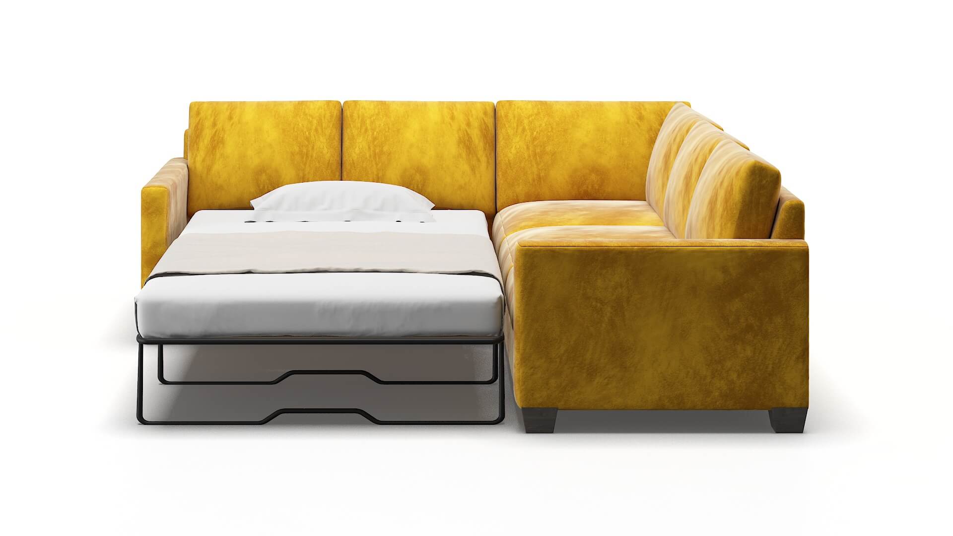Dresden Royale Marigold Sectional Sleeper Espresso legs 1
