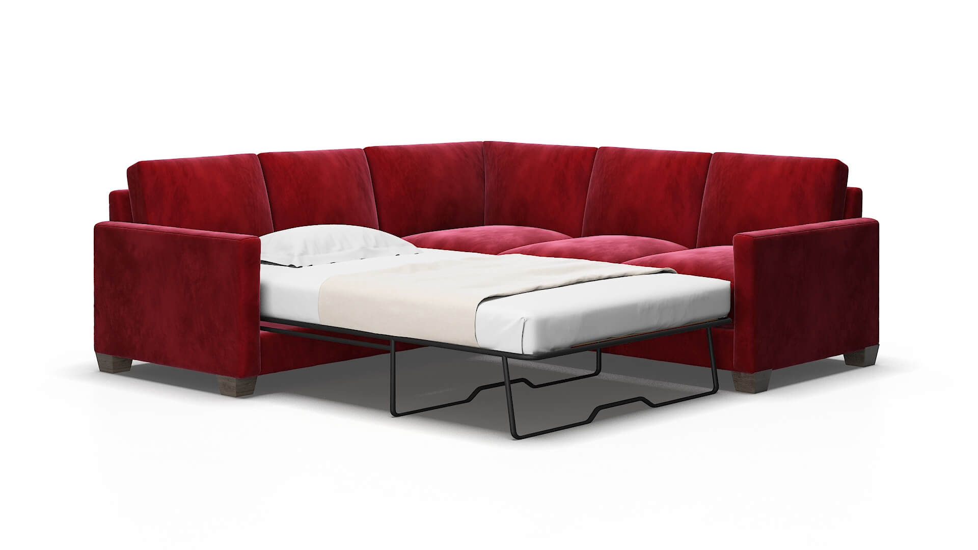 Dresden Royale ruby Sectional sleeper Espresso Legs  2