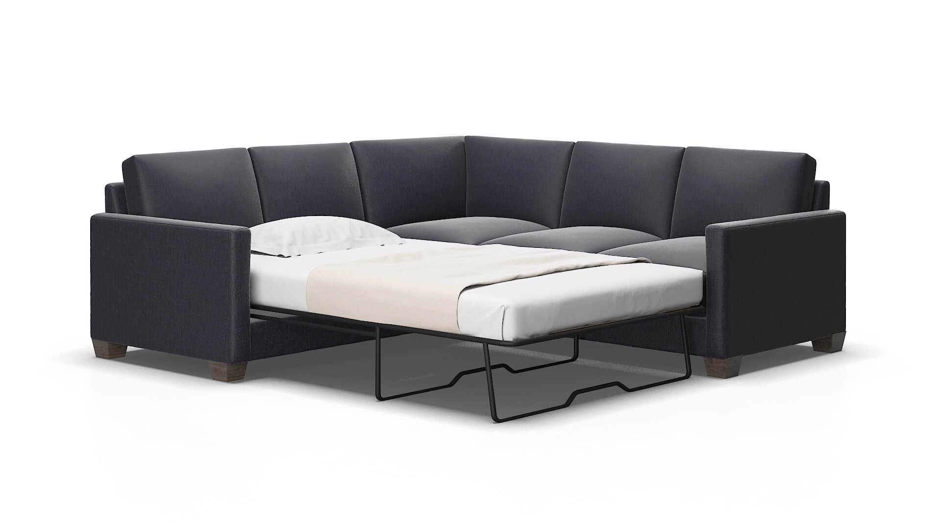 Dresden Sasha navy Sectional sleeper Espresso Legs  2