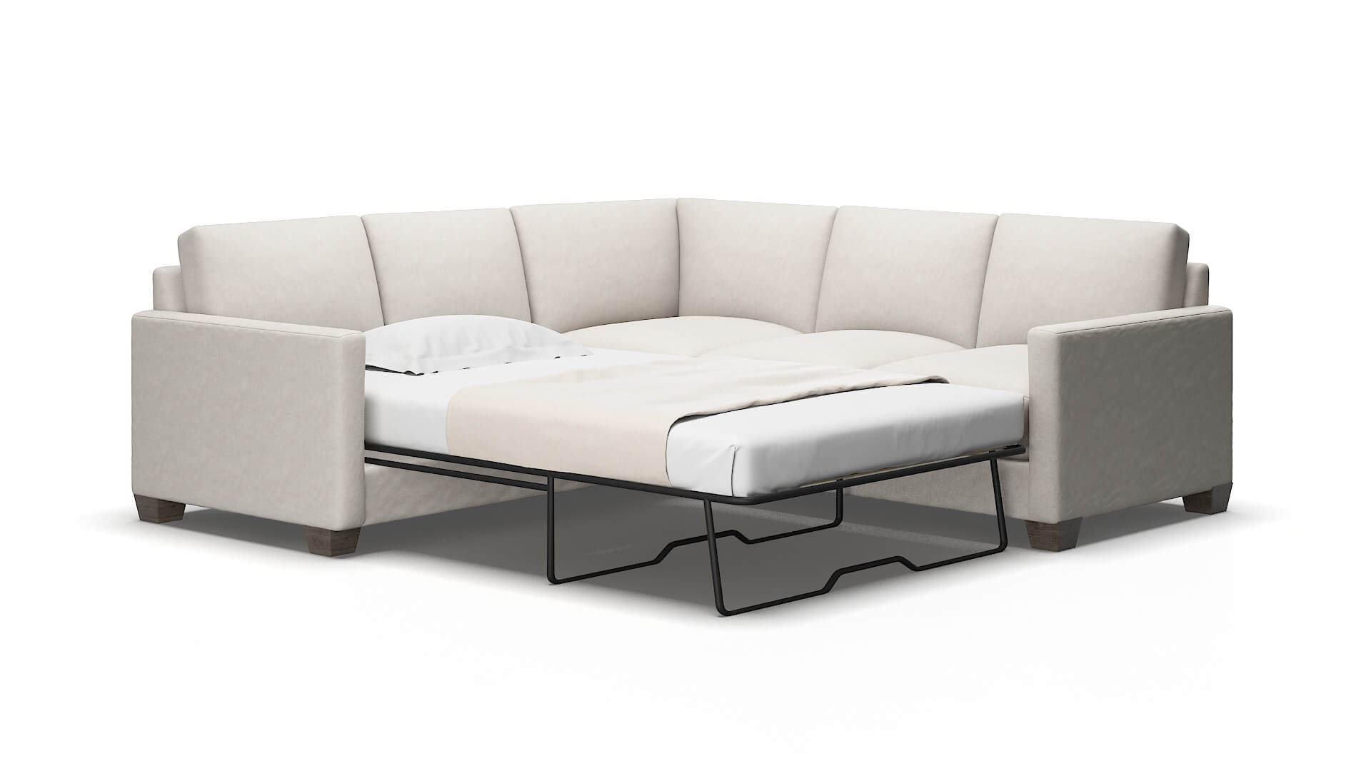 Dresden Suave Dove Sectional Sleeper Espresso legs 2
