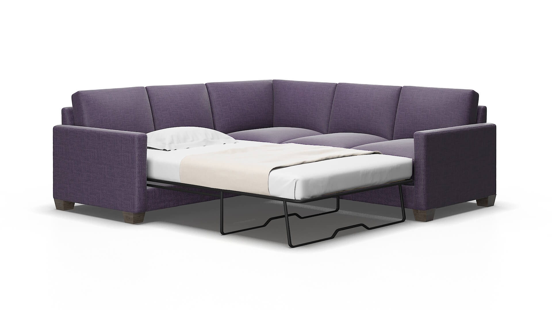 Dresden Tess blackberry Sectional sleeper Espresso Legs  2