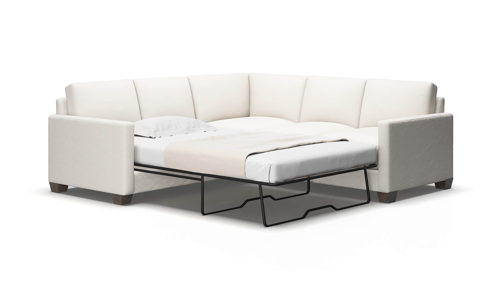 Dresden Venice eggshell Sectional sleeper Espresso Legs  2