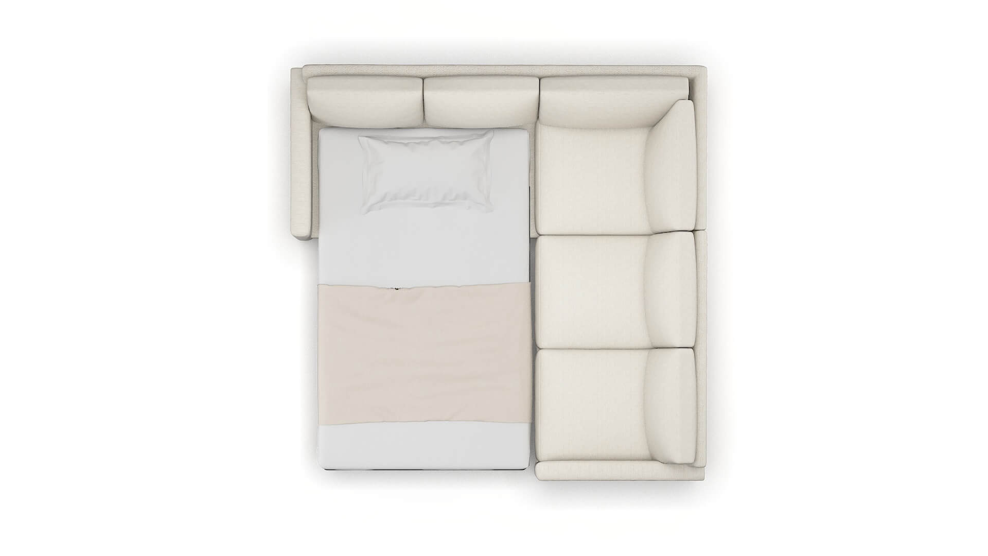 Dresden Venus Cream Sectional Sleeper Espresso legs 3