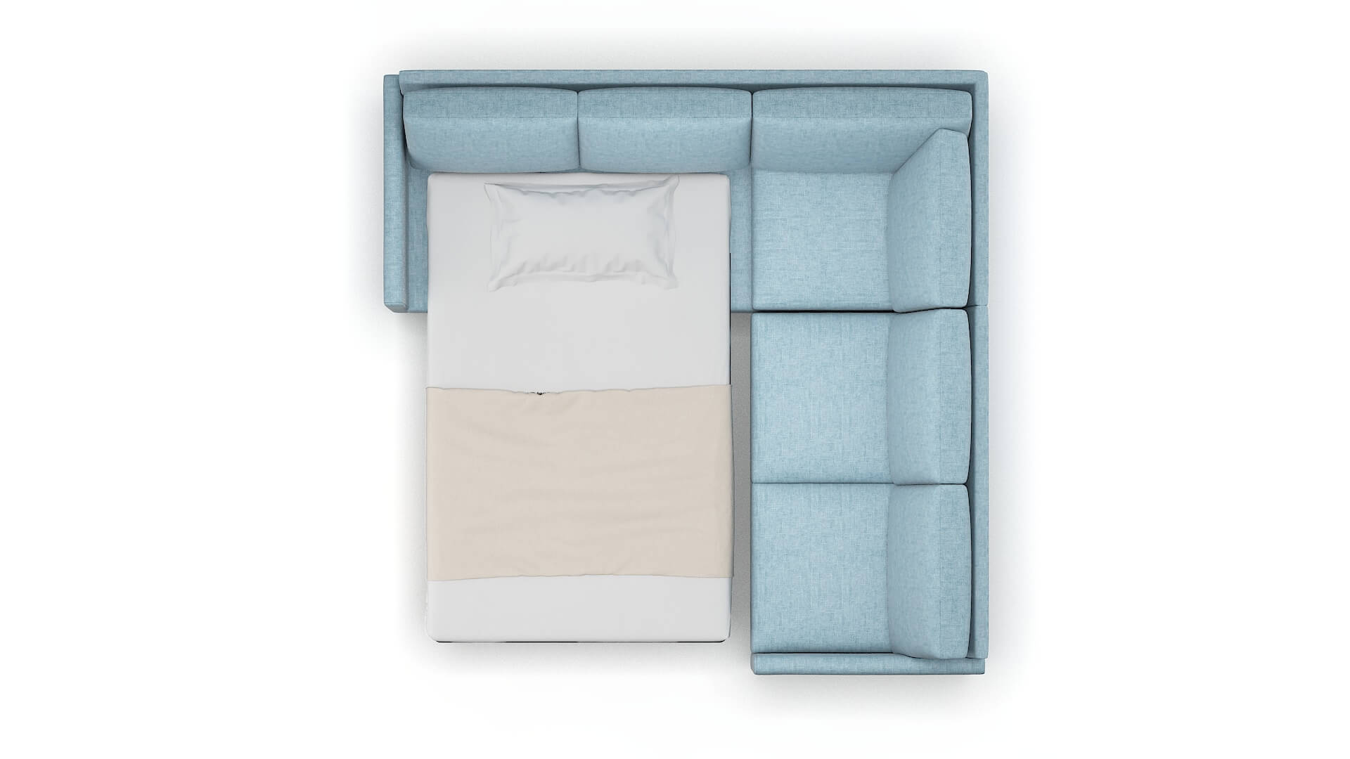 Eureka Atlas Turquoise Sectional Sleeper Espresso legs 3