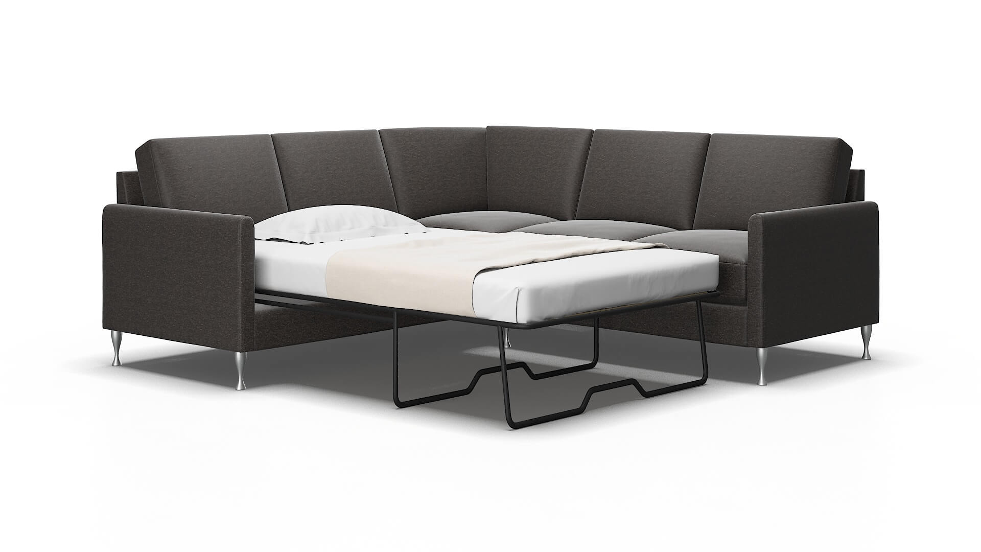 Eureka Avenger Denim Sectional Sleeper Espresso legs 2