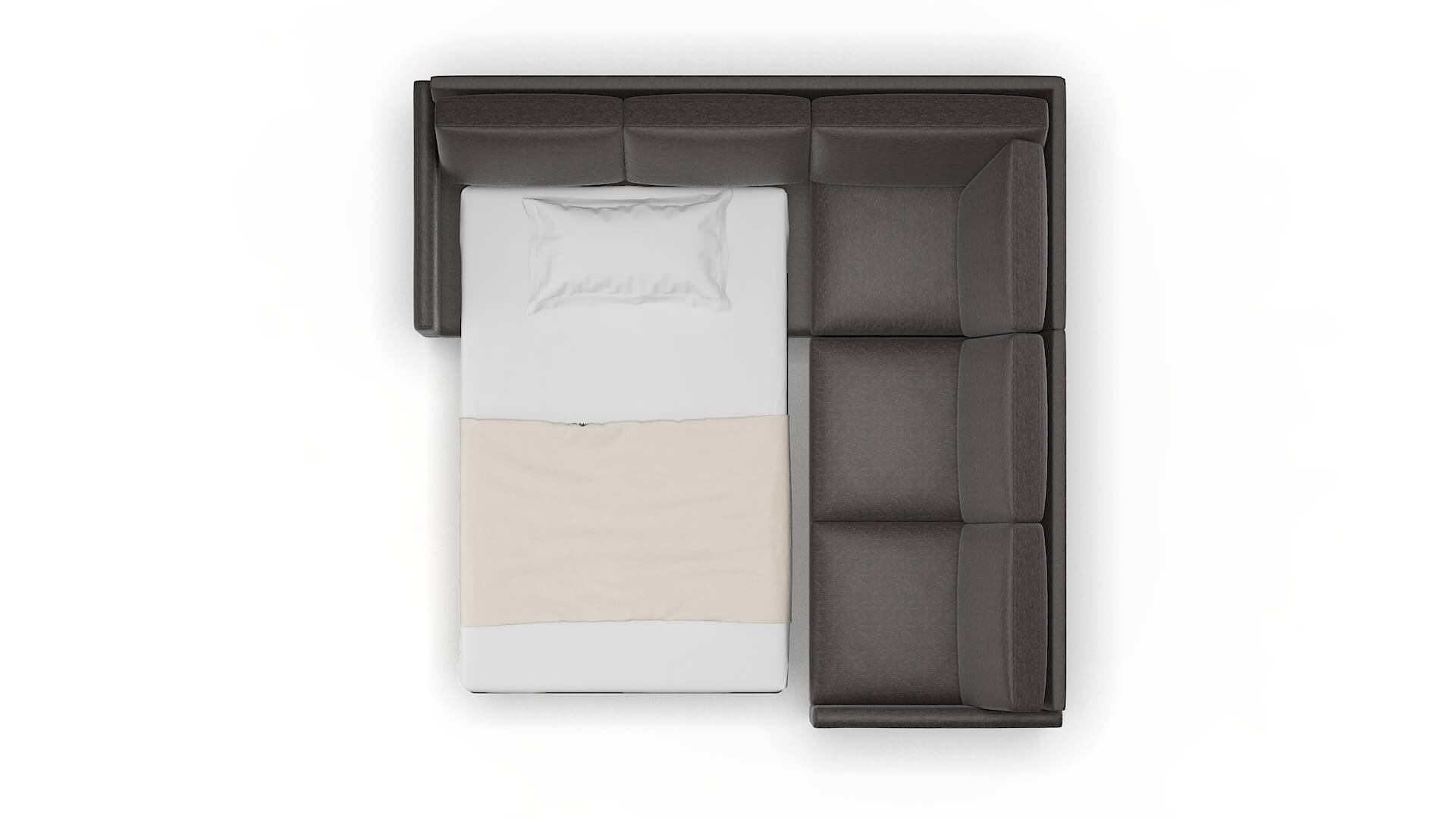 Eureka Avenger Denim Sectional Sleeper Espresso legs 3