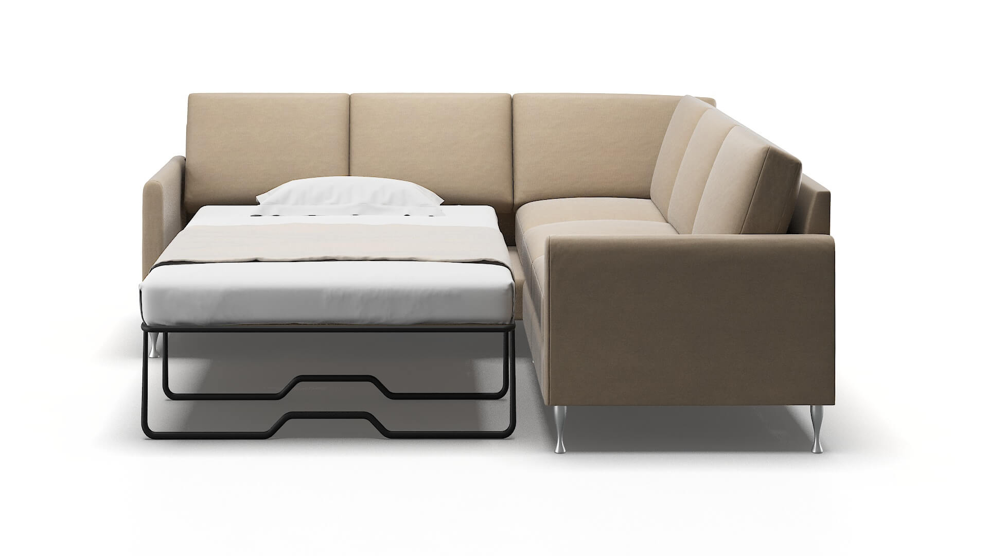 Eureka Avenger Driftwood Sectional Sleeper Espresso legs 1