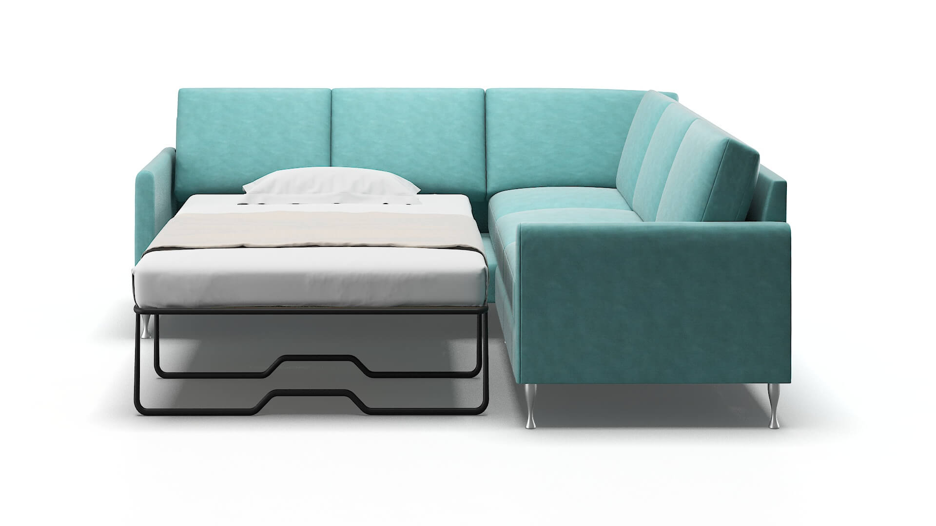 Eureka Bella Caribbean Sectional Sleeper Espresso legs 1