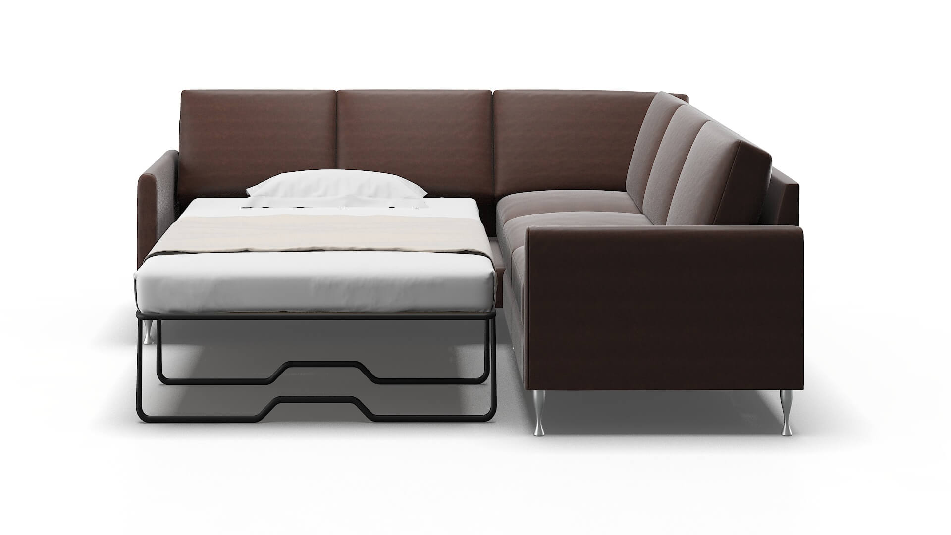 Eureka Bella Espresso Sectional Sleeper Espresso legs 1
