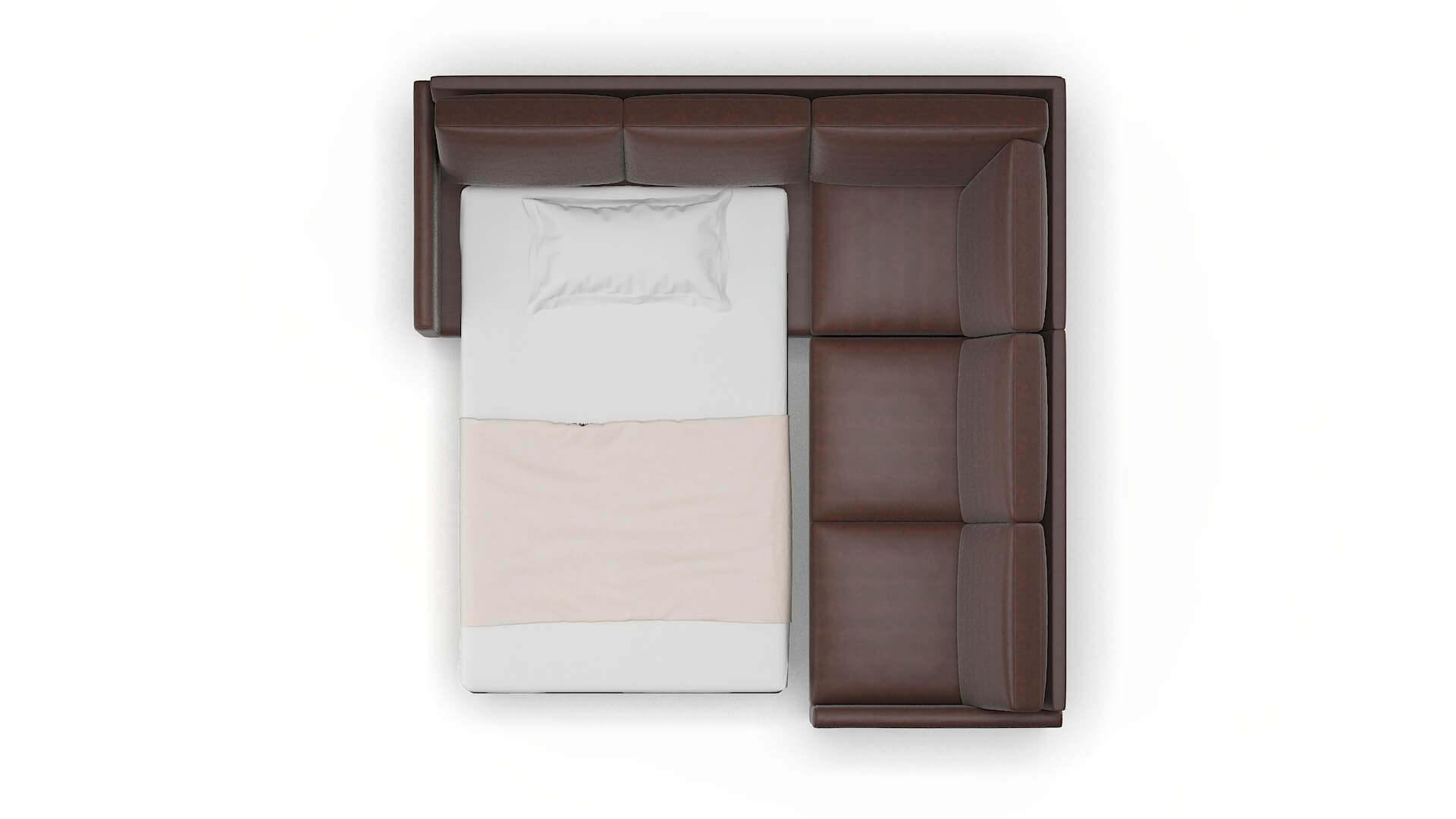 Eureka Bella Espresso Sectional Sleeper Espresso legs 3