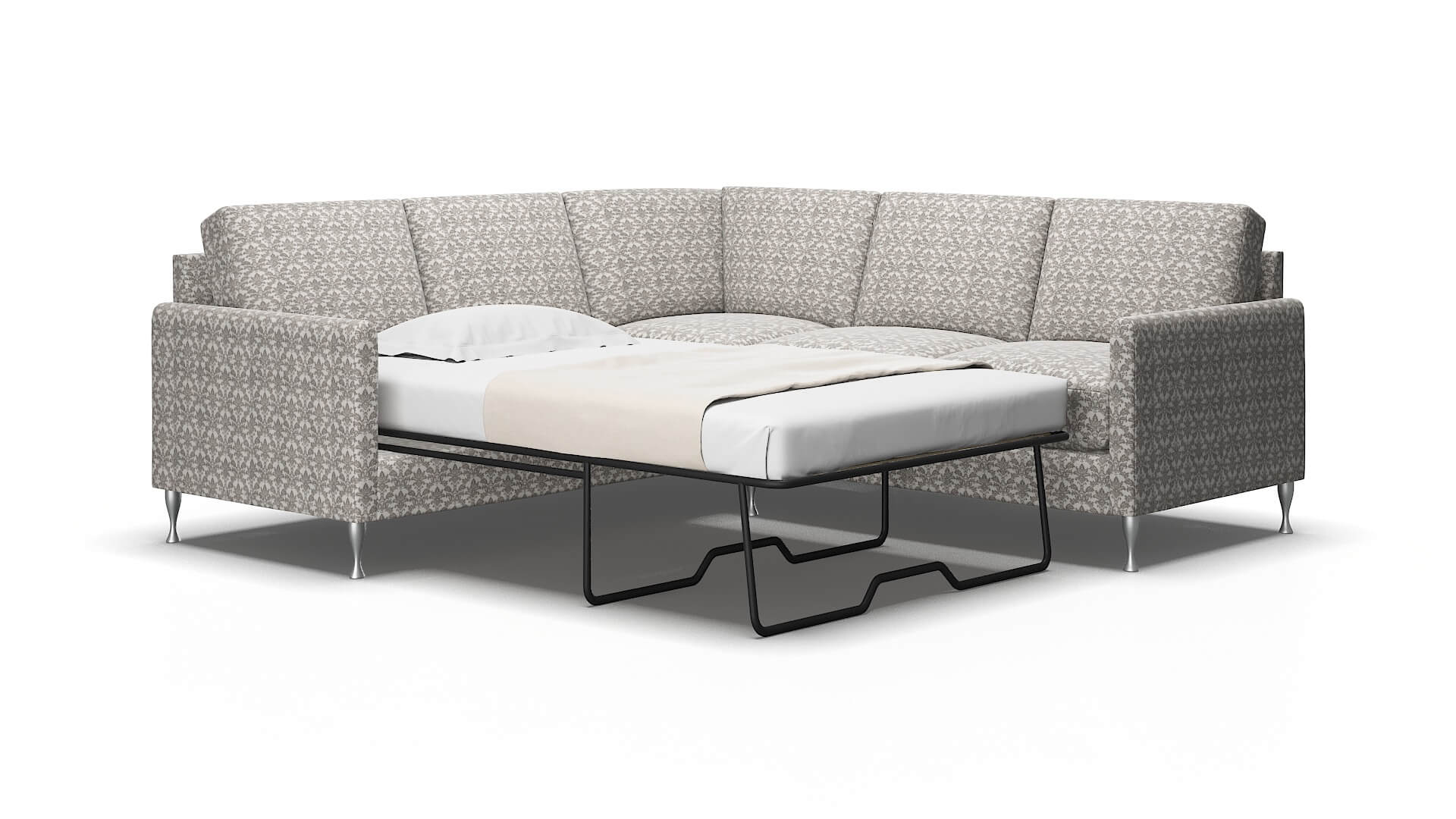 Eureka Bergamo Dove Sectional Sleeper Espresso legs 2