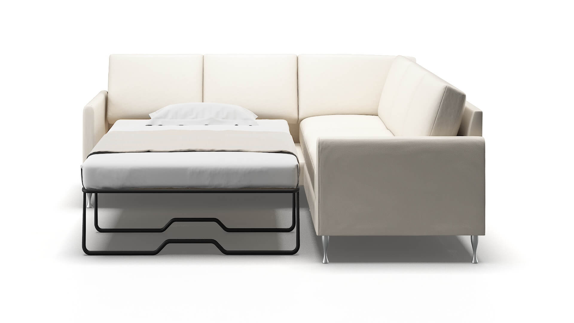 Eureka Blanche Milky Sectional Sleeper Espresso legs 1