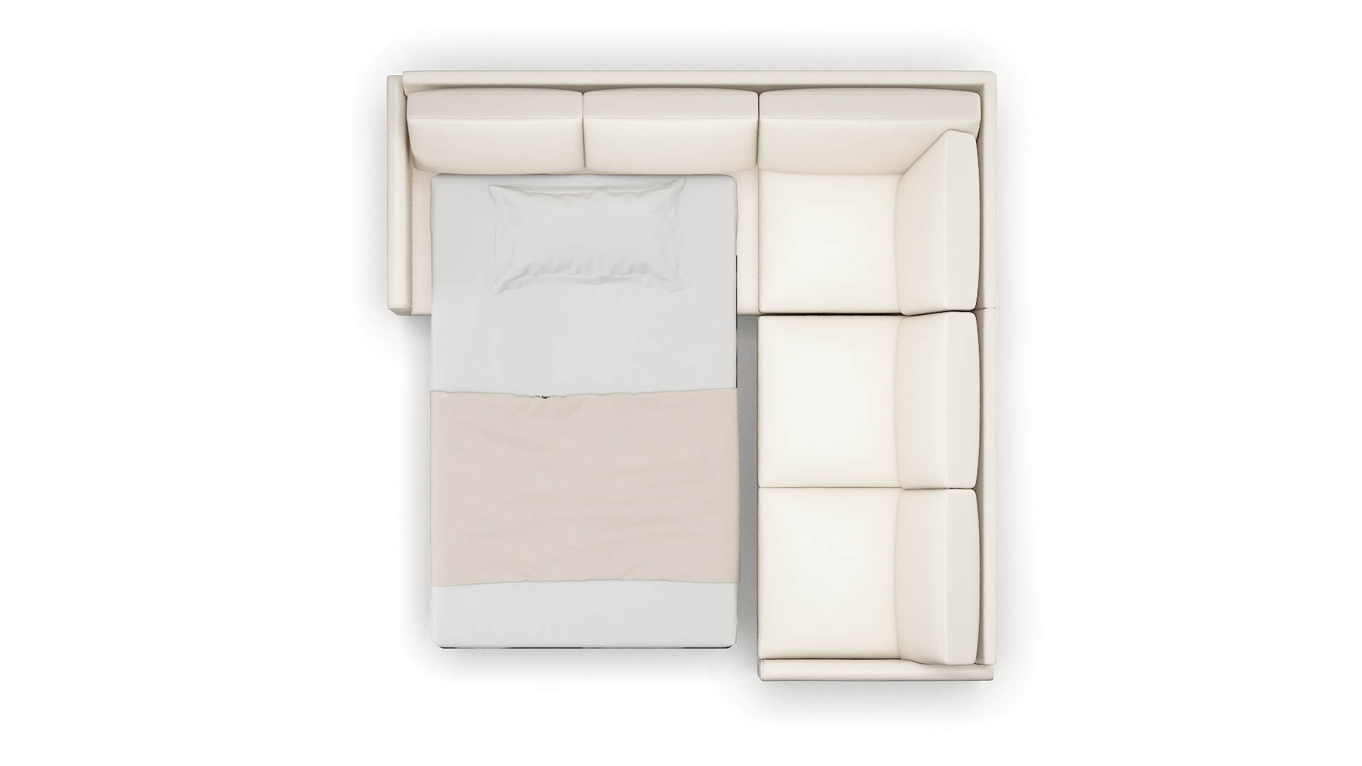 Eureka Blanche Milky Sectional Sleeper Espresso legs 3