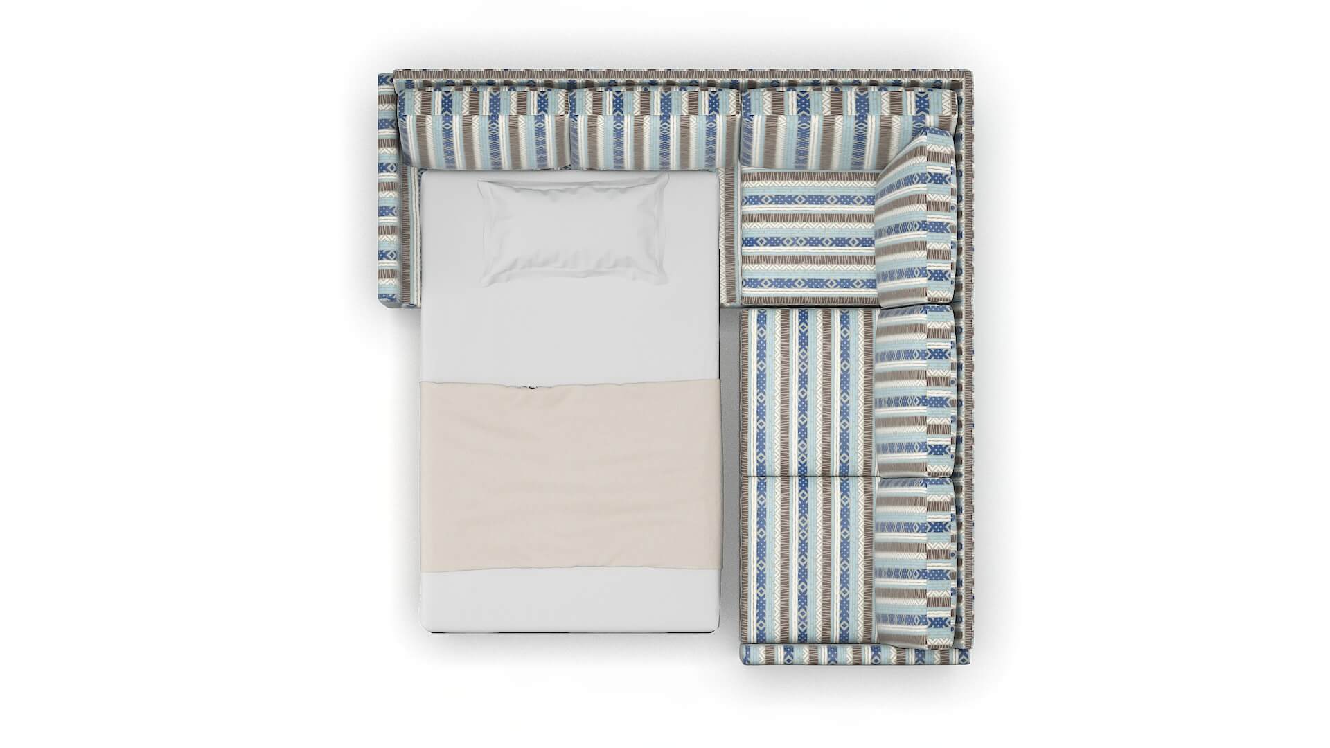 Eureka Bodhi Indigo Sectional Sleeper Espresso legs 3