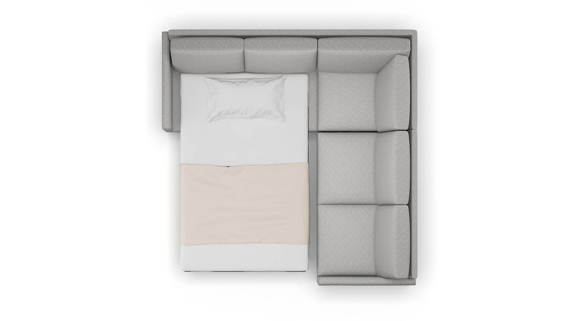 Eureka Bungalow Graphite Sectional Sleeper Espresso legs 3