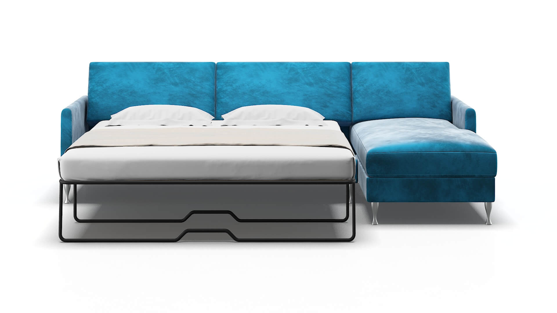 Eureka Buzz Teal Panel Sleeper Espresso legs 1