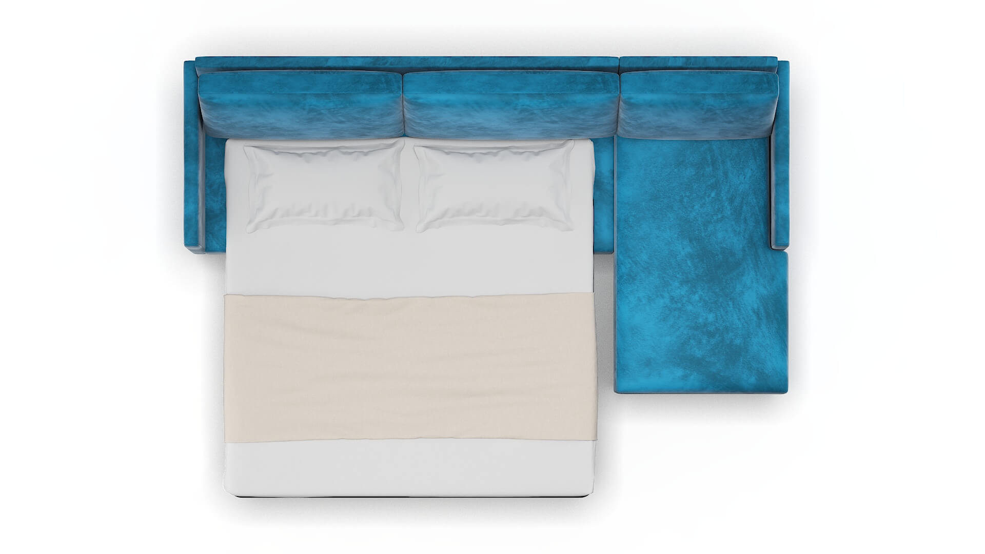 Eureka Buzz Teal Panel Sleeper Espresso legs 3