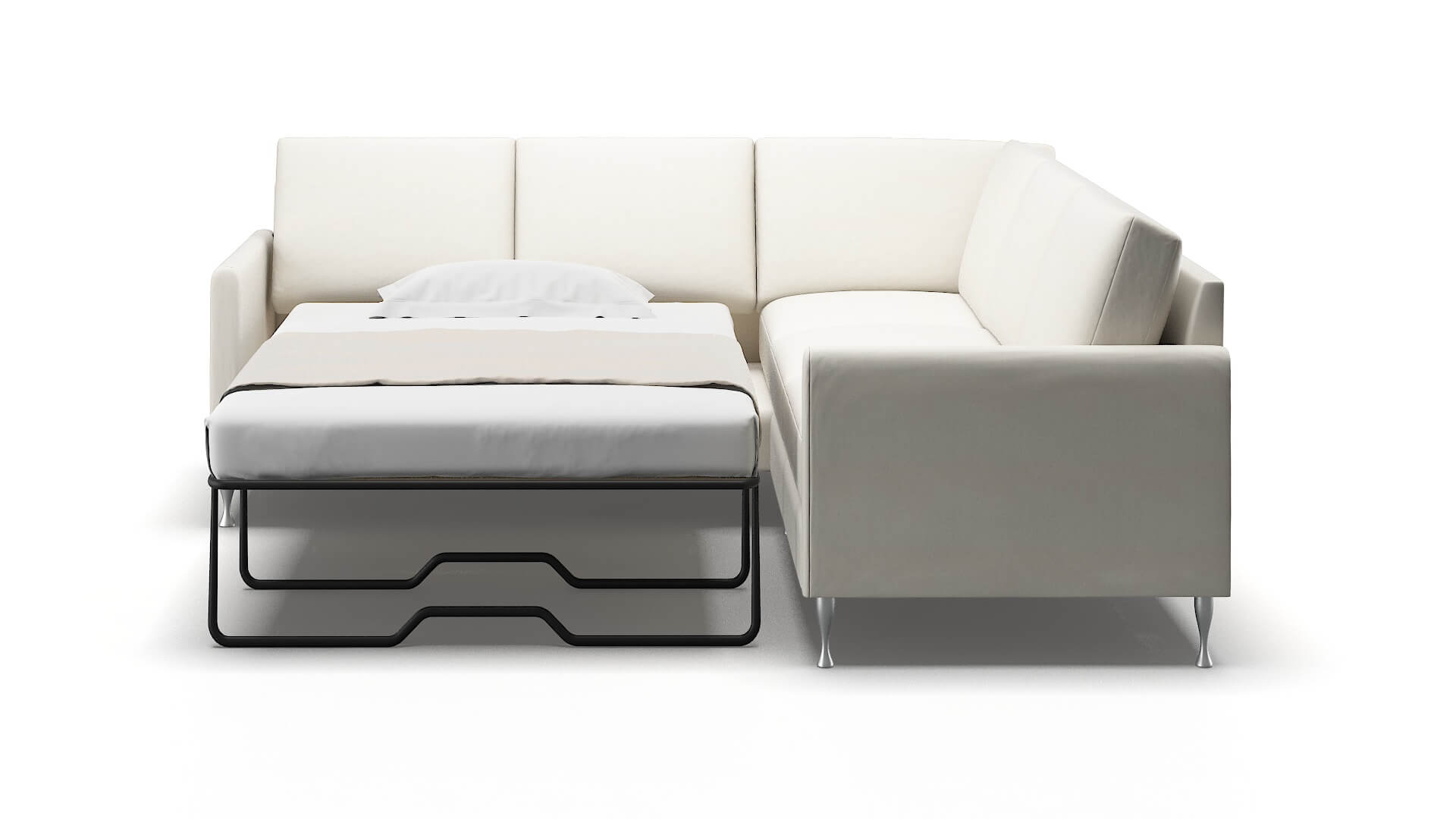 Eureka Chance Bone Sectional Sleeper Espresso legs 1