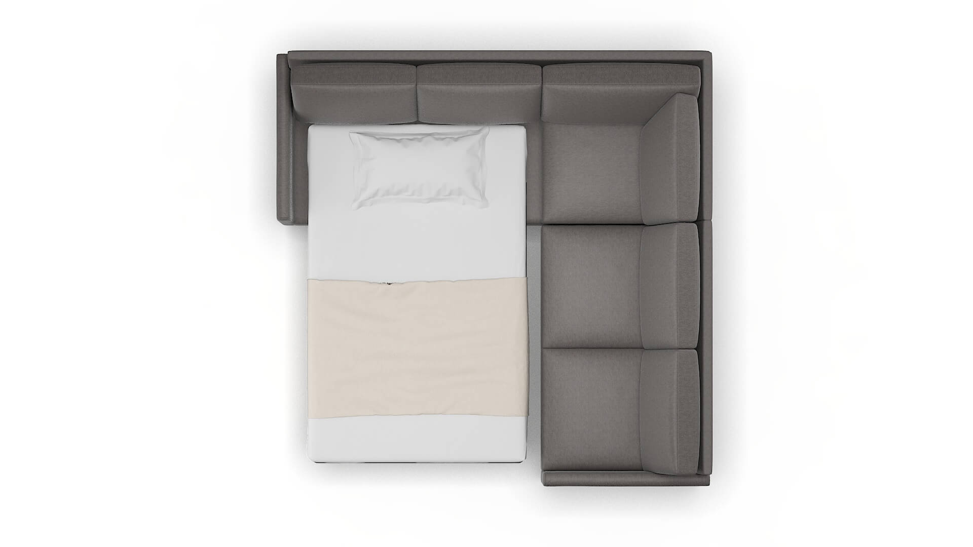 Eureka Cosmo Charcoal Sectional Sleeper Espresso legs 3