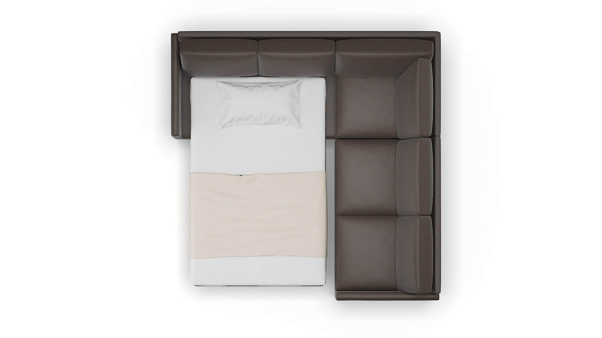 Eureka Cosmo Chocolate Sectional Sleeper Espresso legs 3