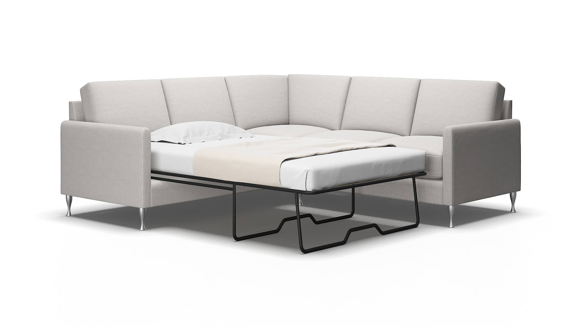 Eureka Cosmo Silver Sectional Sleeper Espresso legs 2