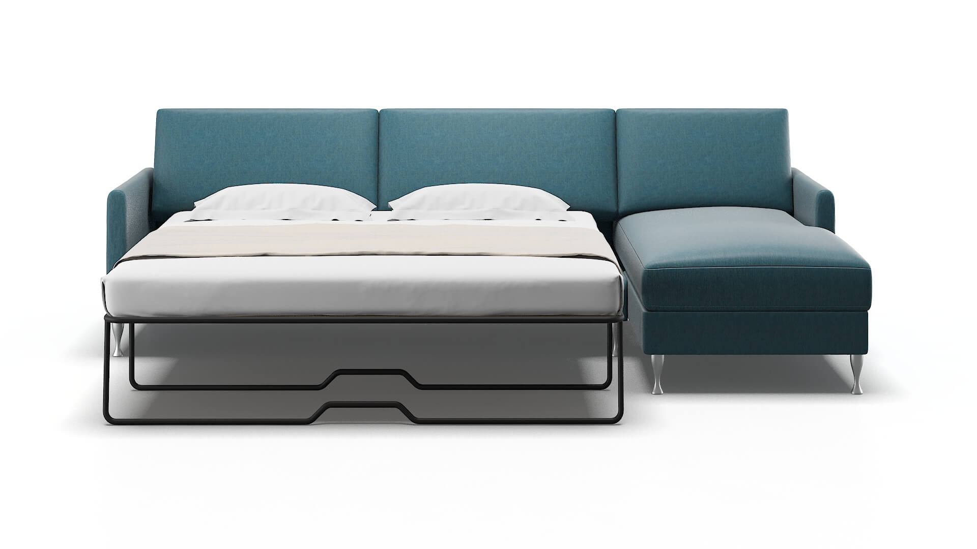 Eureka Cosmo Teal Panel Sleeper Espresso legs 1