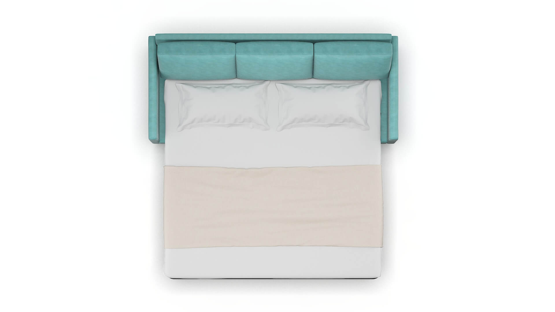 Eureka Curious Turquoise Sofa Sleeper Espresso legs 3