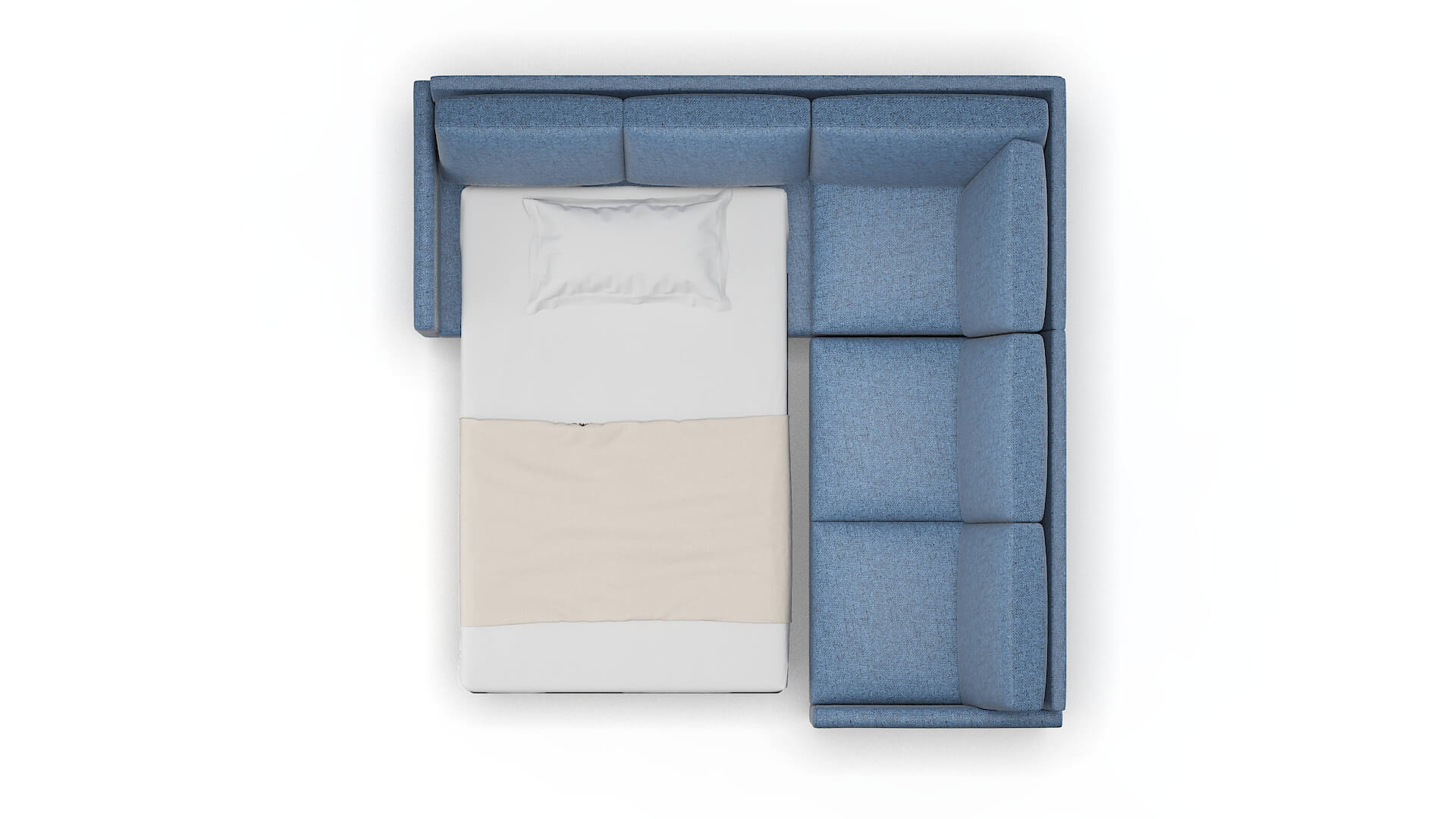 Eureka Derby Navy Sectional Sleeper Espresso legs 3